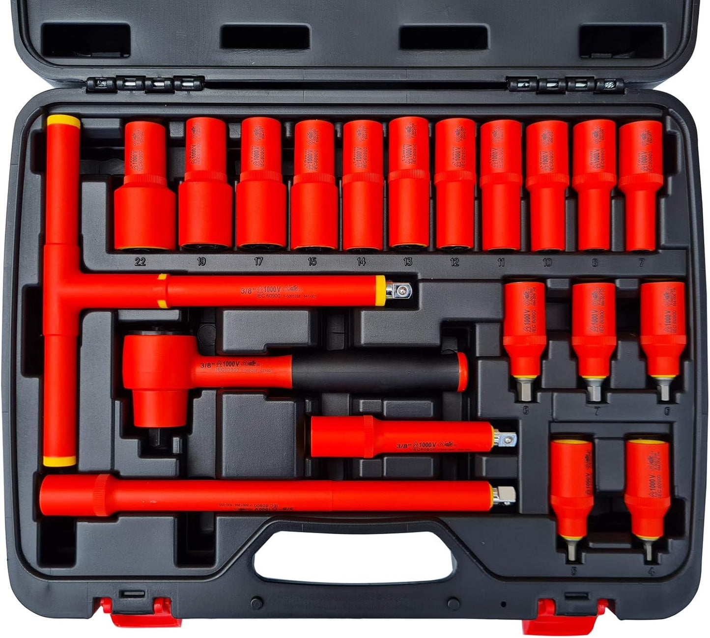 1000V Insulated Metric Socket Set | 20 Piece 3/8" Drive | 5 Hex Bits