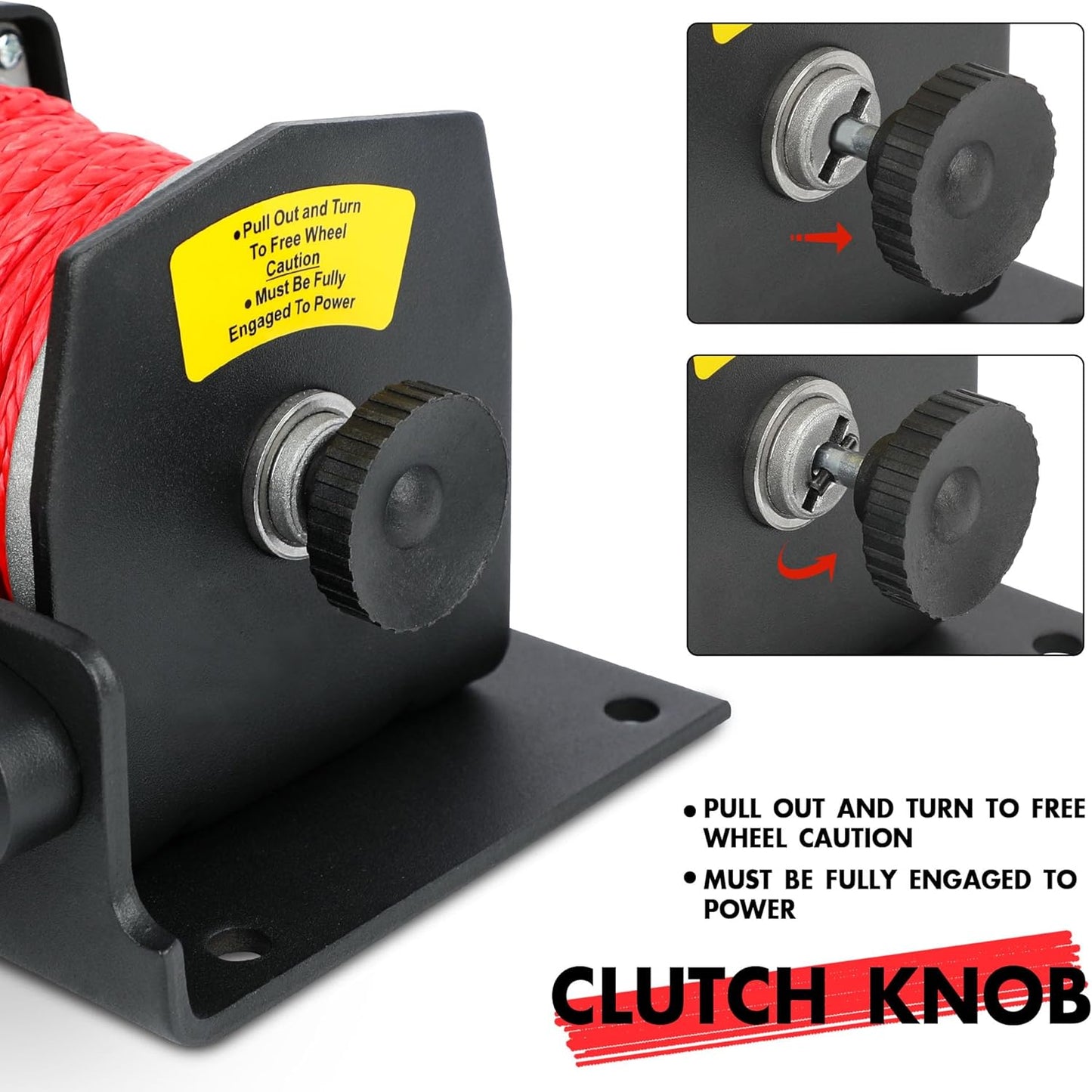 2500lbs Synthetic Winch with Remote Control & Mounting Plate ATV UTV Towing Trailer Winch Off-Road
