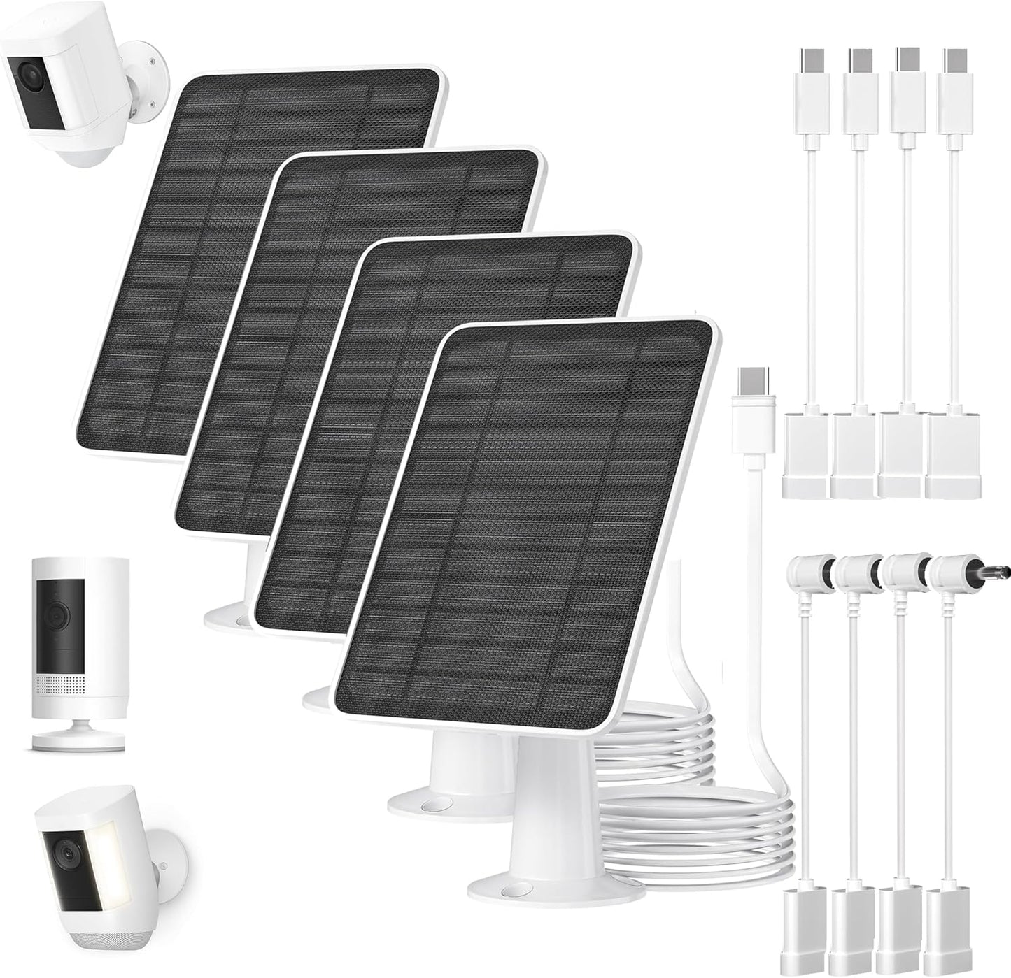 5W Solar Panel Compatible with Blink Outdoor 4(4th Gen)/Blink Outdoor(3rd Gen) XT3 & Blink XT2/XT Camera, Blink Solar Panel Charger with 13.1ft Cable Rubber Plug, IP65 Waterproof, Secure Mount, 4 Pack