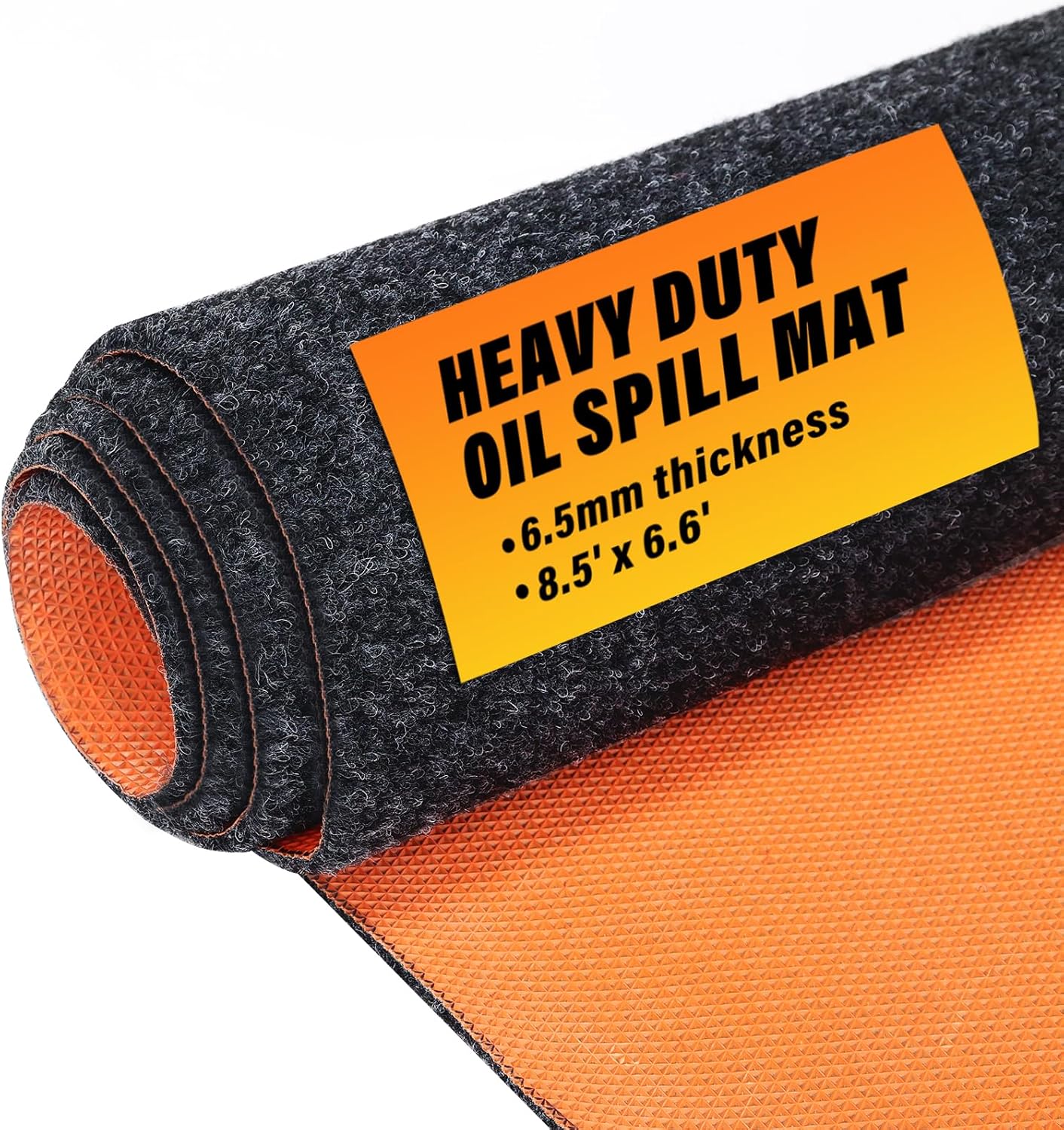 60" x 72" Heavy Duty Oil Spill Mat, Garage Floor Mat for Under Car, 1/4 Inch Thicked Waterproof Rubber Backing Mat Protect Floor, Reusable Oil Drip Leak Absorbent Pads