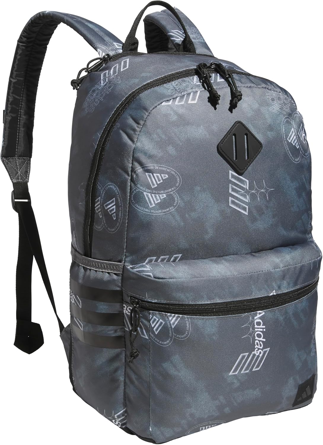 adidas 3-Stripe Classic Backpack for Men and Women, Bag with Laptop Sleeve, Woodland Floral Chalk White/Wonder Orchid Purple/5.0, One Size