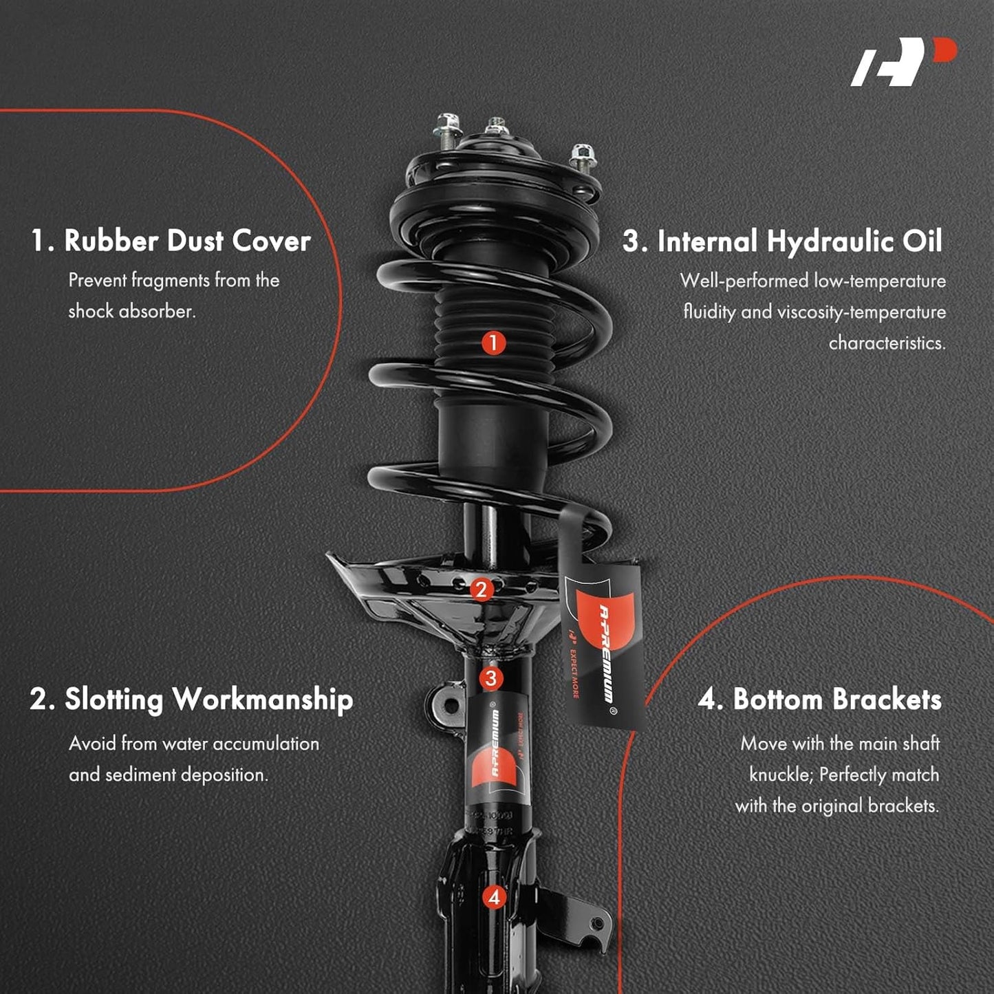 A-Premium Front Struts w/Coil Spring Shock Absorber Compatible with Honda Odyssey 2005 2006 2007