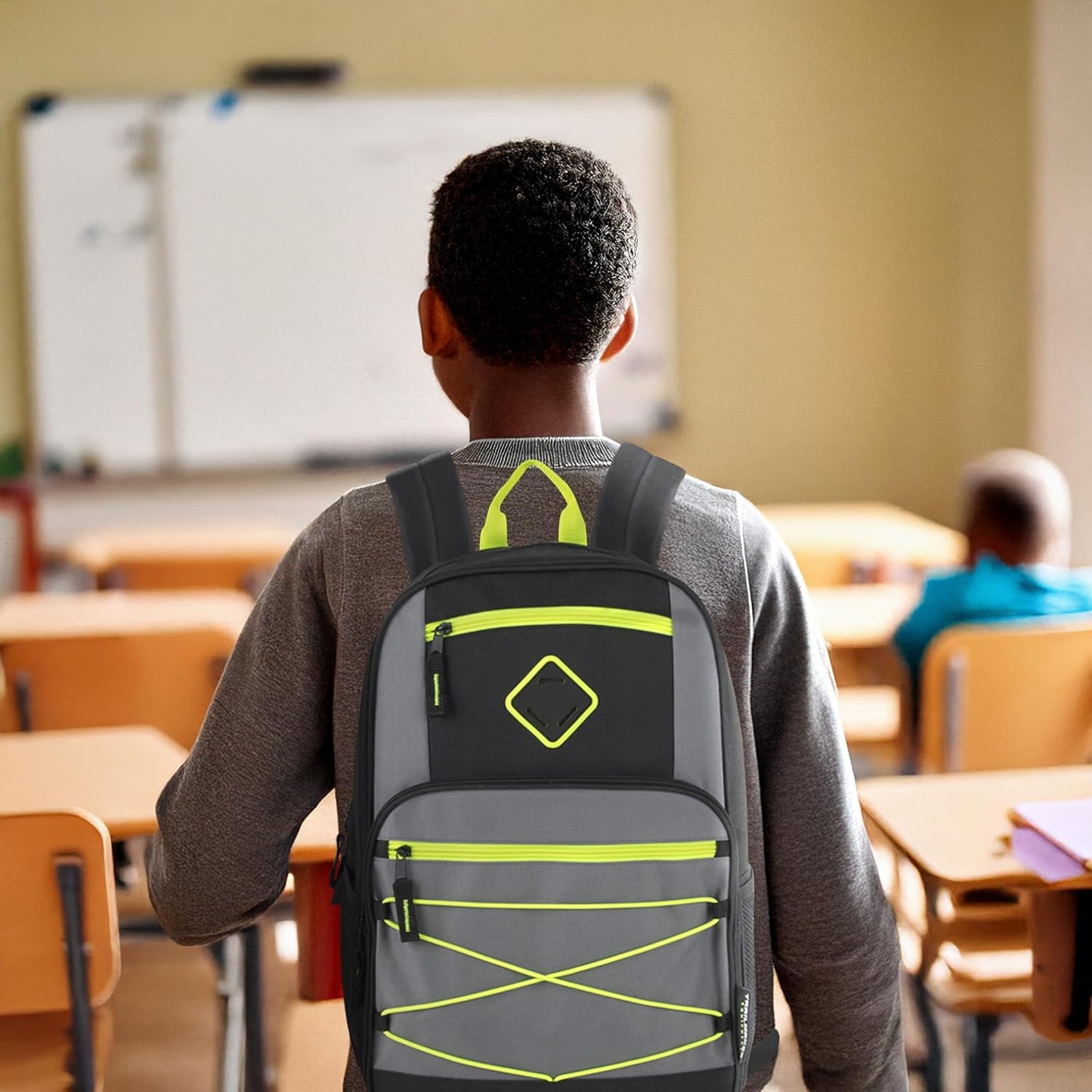Trail maker Bulk Color Block Laptop Backpacks 24 Pack Wholesale Backpacks in Bulk for Kids Nonprofit (Male Colors Pack)