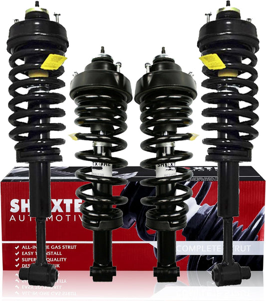 Shoxtec Full Set Complete Struts Assembly Replacement for 2002-2003 Ford Explorer 2002-2003 Mercury Mountaineer Coil Spring Shock Absorber Repl Part no. 171321 171322