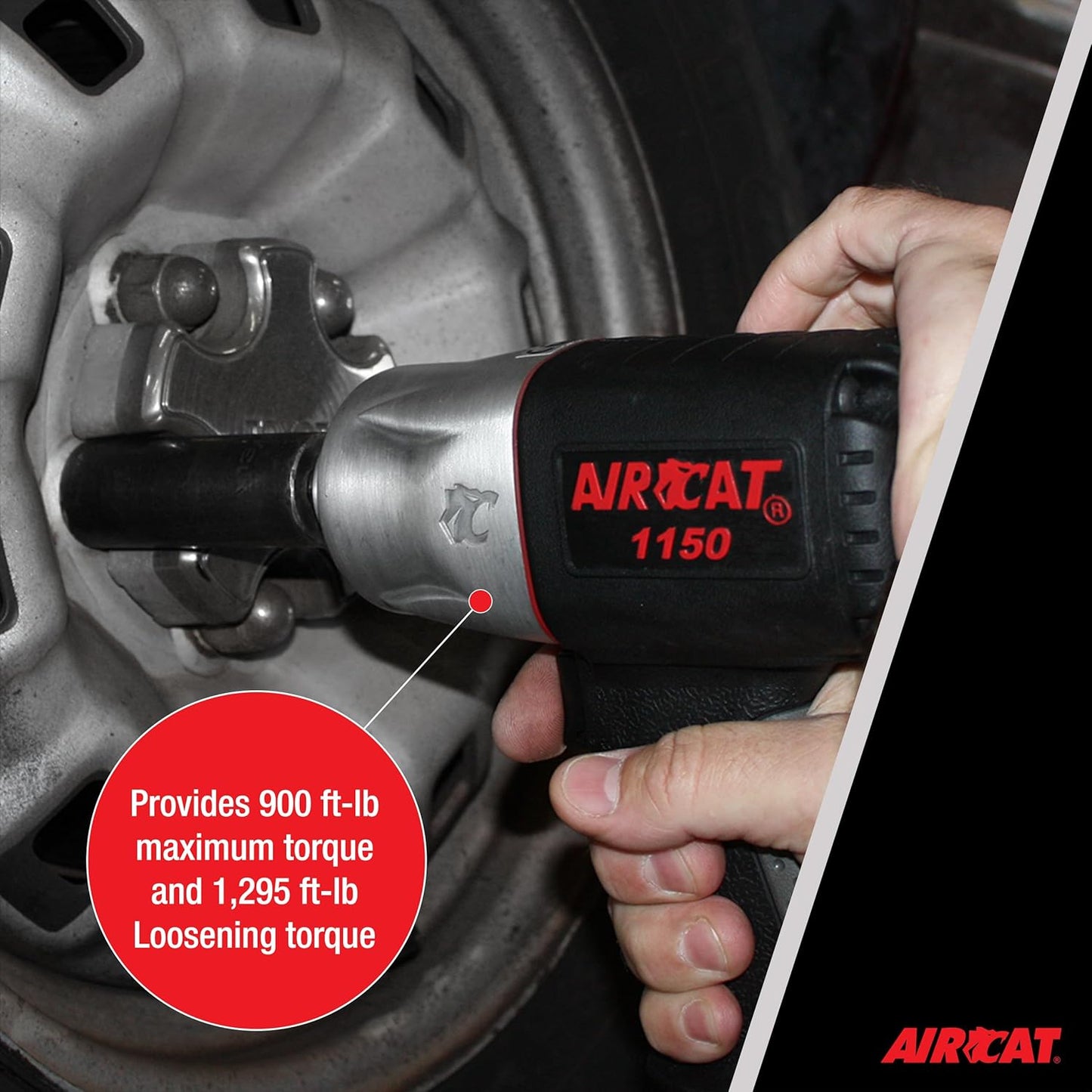 AIRCAT Pneumatic Tools 1150 1/2-Inch Composite Impact Wrench - Compact & Low Weight - Impact Tool for Automotive Repairs & Maintenance