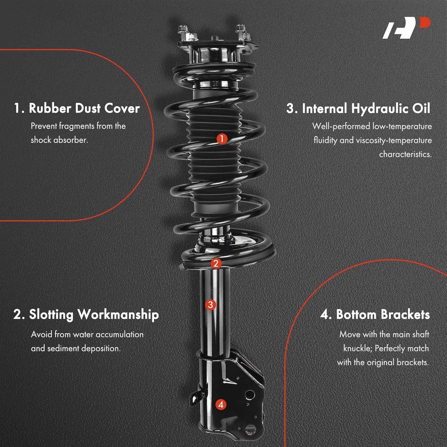 A-Premium Front Pair (2) Complete Strut & Coil Spring Assembly Compatible with Ford Edge 2011-2014 & Lincoln MKX 2011-2015, Driver and Passenger Side