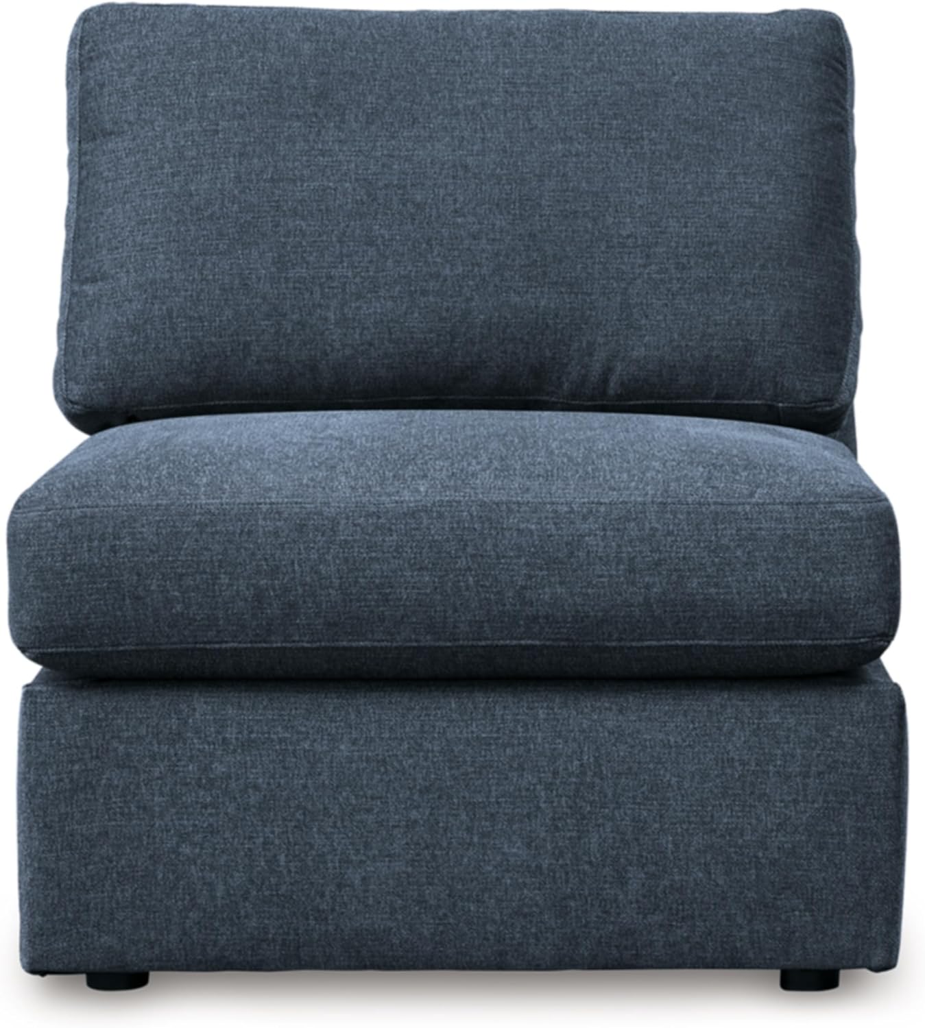 Signature Design by Ashley Modmax Contemporary Stain Resistant Armless Chair with Reversible Cushions and Removable Cover, Blue