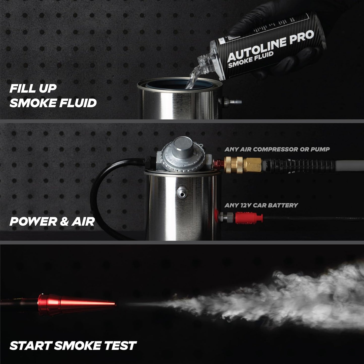 AutoLine Pro Automotive *High Smoke Density* Smoke Machine Leak Detector EVAP Vacuum Diagnostics Tester | Economy Series | 1.2 Hrs Non-Stop Smoke for Each Single Test