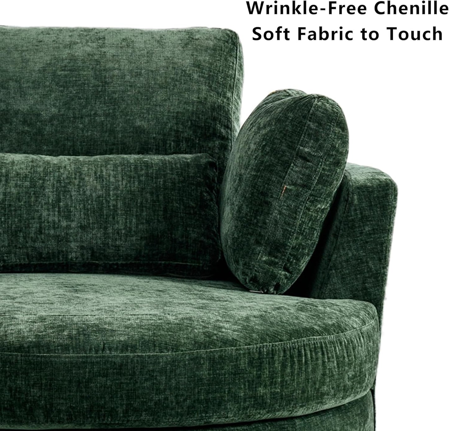 Setawix 42.2" W Swivel Barrel Accent Sofa with Pillows - 360 Degree Round Modern Oversized Arm Club Chair for Bedroom, Living Room, Lounge, Hotel