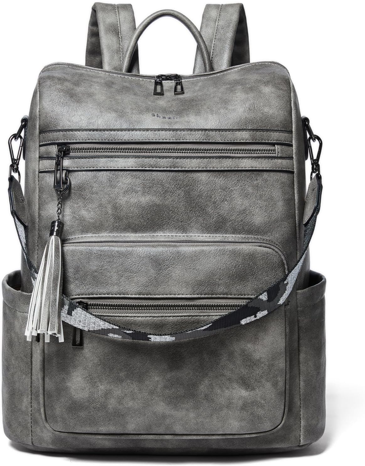 Shrrie 15.6 inch Laptop Backpack for Women,Large Leather Backpack Purse,Travel,Carry on,Water Resistant Casual Laptop Backpacks,College Backpack,Work Backpack for Women,Two-toned Brown