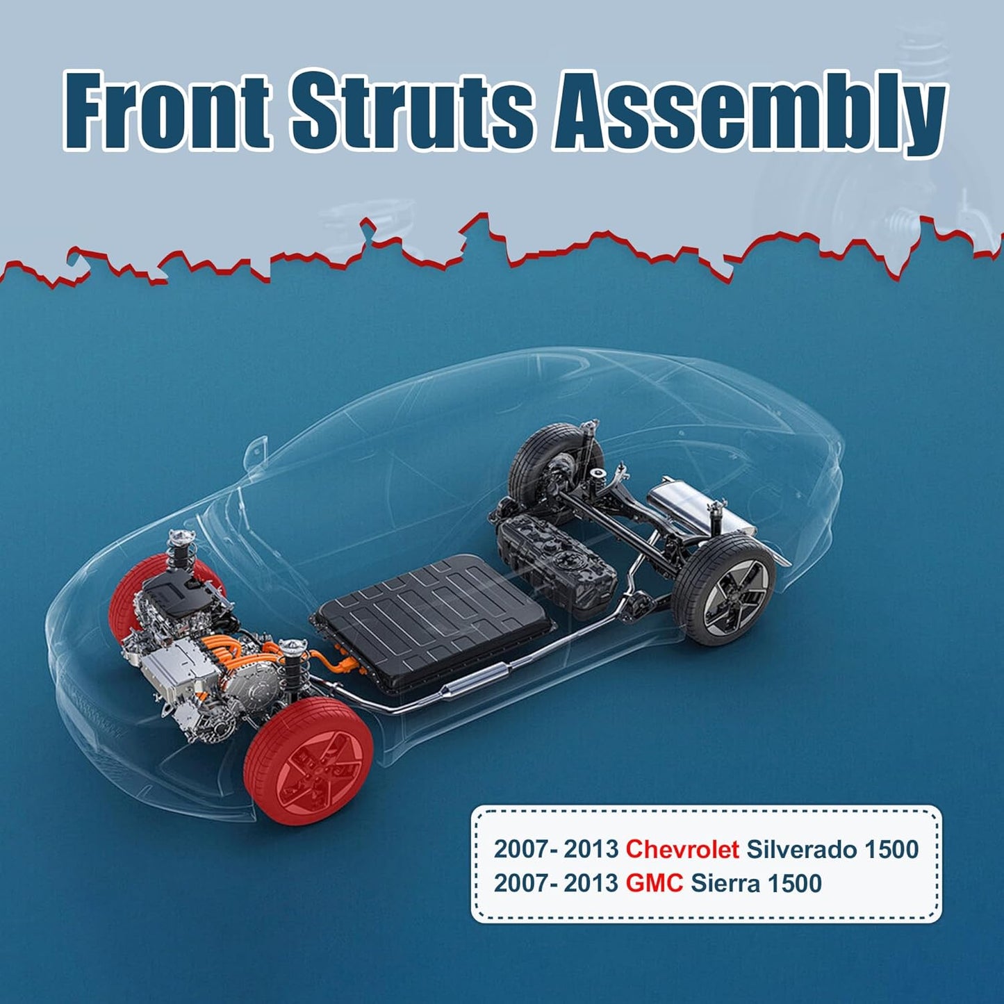 Vextone - Front Struts Shock Absorbers Complete Assembly - Fit for 2007-2013 Chevrolet Chevy Silverado 1500, GMC Sierra - Quick Install Replace 139105 Ready Strut (Set of 2)
