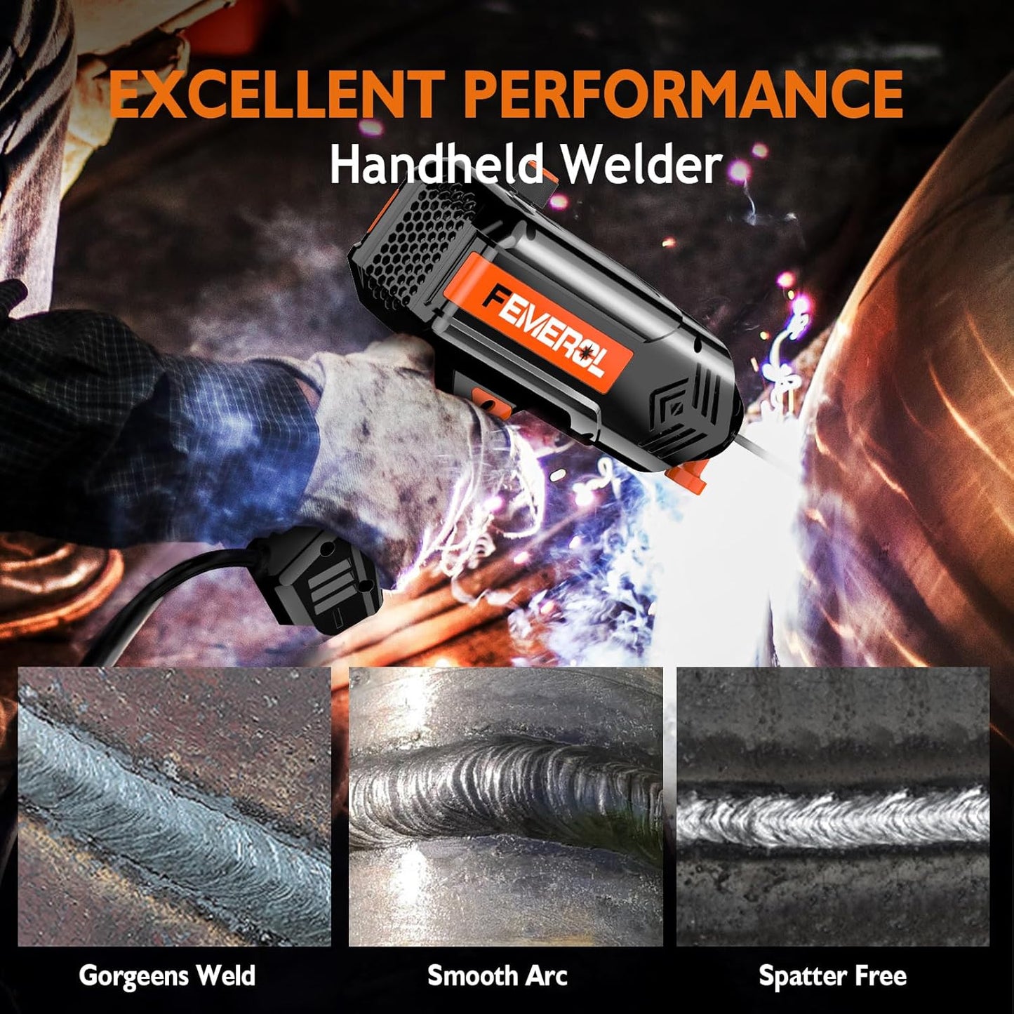 Welding Machine 110V,Handheld Welder, 120A Portable Stick Welder, Hand Held Welder Machine IGBT Inverter Digital Display with Welding Tool Set and Toolbox