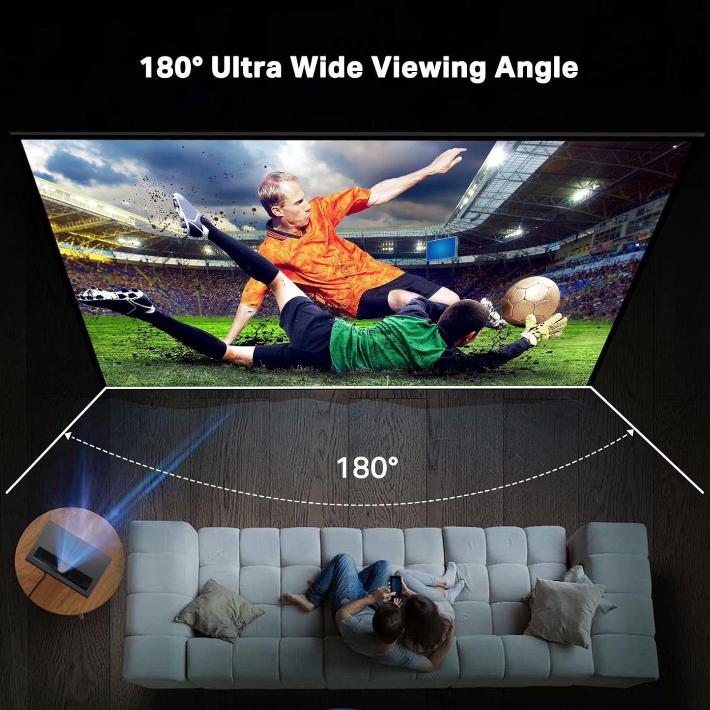 4K/8K Projector Screen Fixed Frame 170° Viewing Angle Projection Screen for Home Theater Movie Office Use, Ultra HD, HDTV, HDR & Active 3D (130")