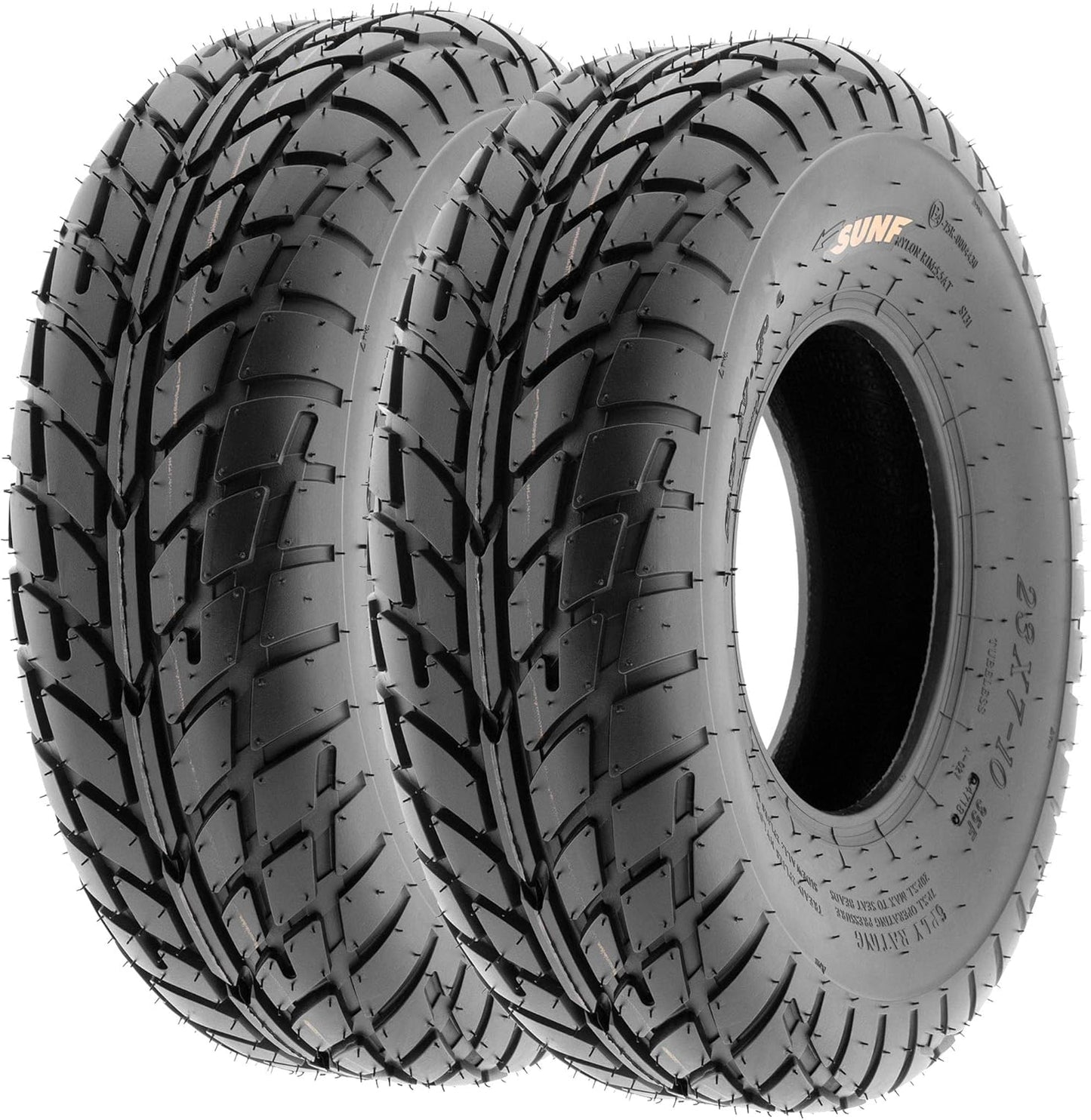 SunF A021 TT Road Go ATV UTV Flat Track & Asphalt Tires 19x6-10 Front & 225/45-9 Rear, 6 PR, Set of 4