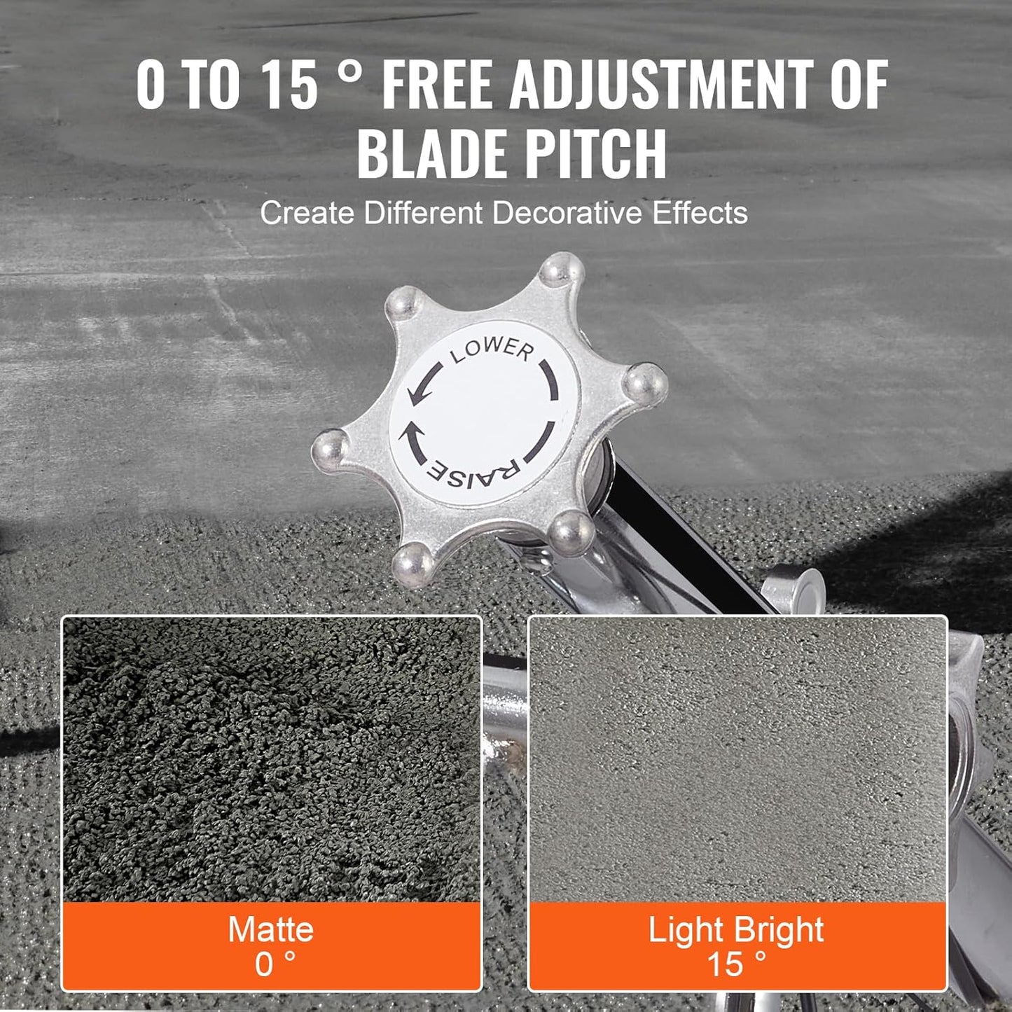 VEVOR Power Trowel, 24” Walk-Behind Cement Trowel with Float Pan, 6HP Gas-Powered Smooth Concrete Surface Finisher, Heavy Duty Commercial Screed Concrete Cement with Finishing Blade