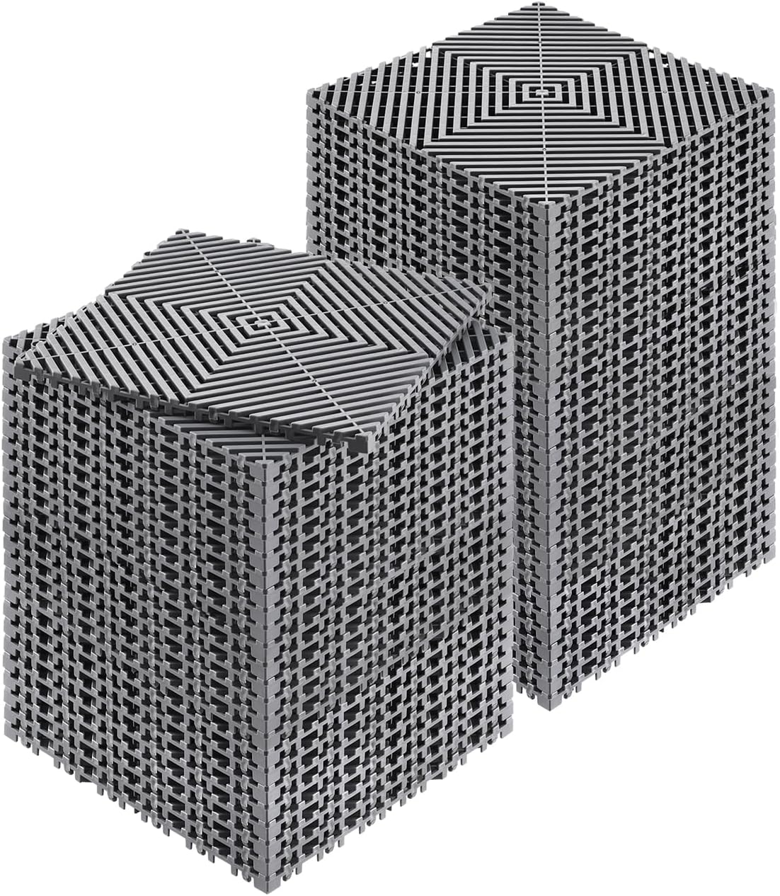 VEVOR Interlocking Drainage Mat, 12” x 12” Modular Interlocking Cushion, 50 Pcs Splicing Drainage Mats, Non-Slip Black PP Drainage Floor Tile and Shower Mat, for Garage, Garden, Kitchen & Outdoor