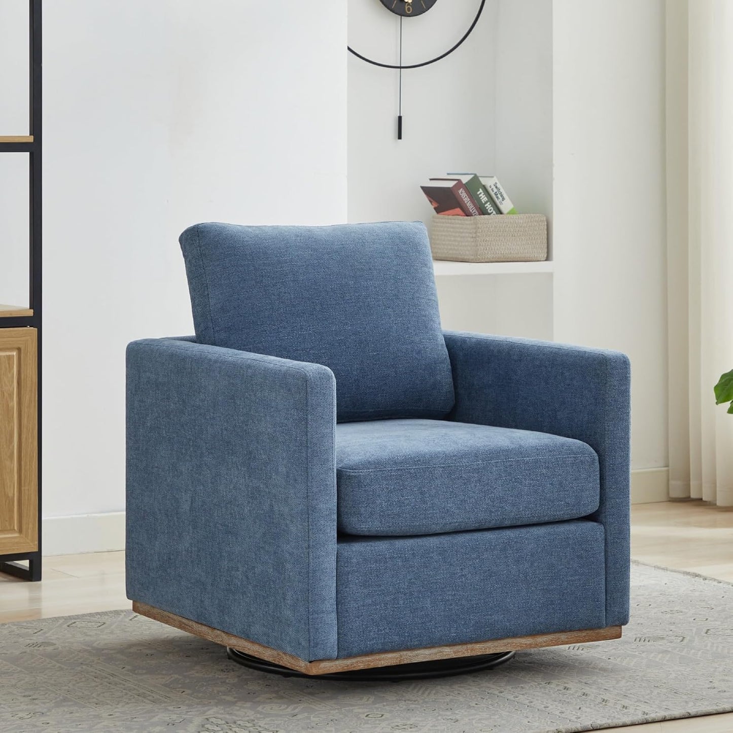 Sinzho & Wiyfun 30.7" W Upholstered Swivel Accent Chair Mid Century Modern Chenille Swivel Chairs for Living Room, Taupe