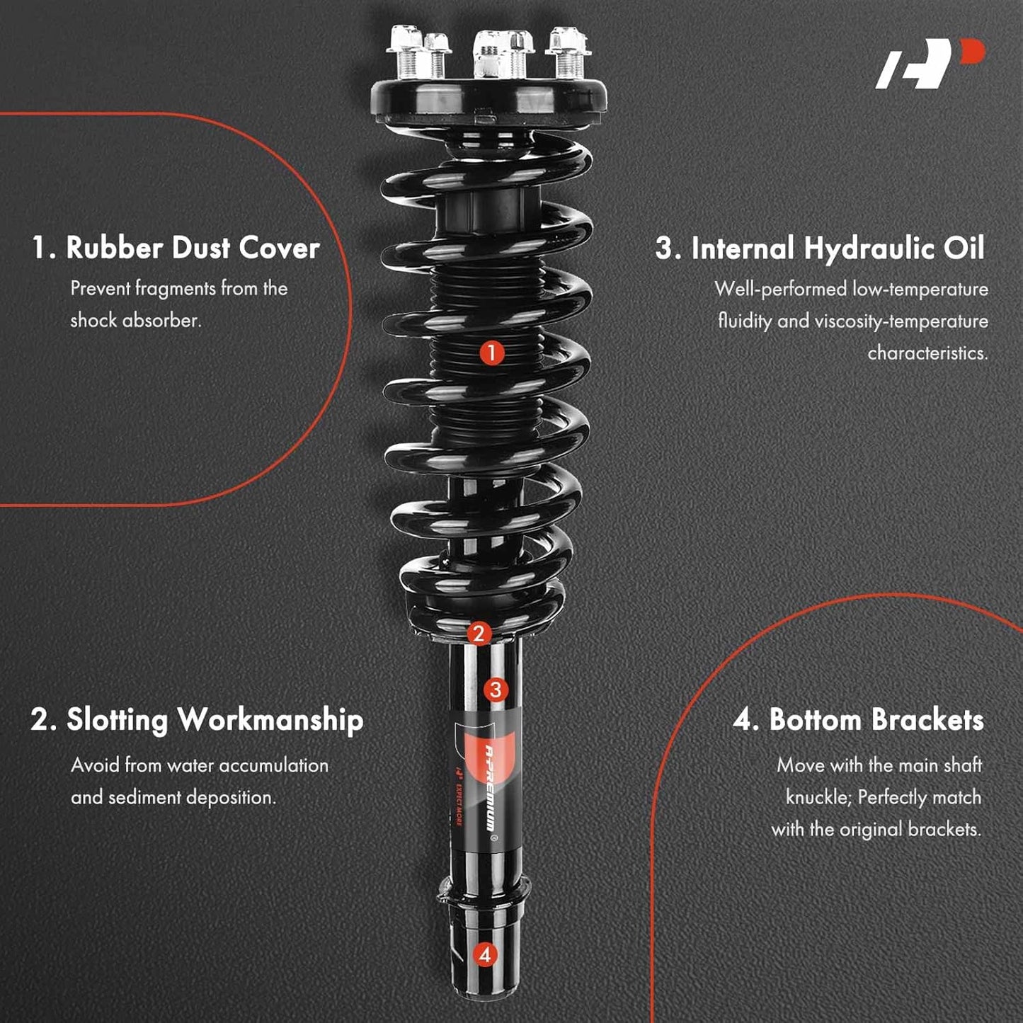 A-Premium Front Pair (2) Complete Strut & Coil Spring Assembly Compatible with Acura TL 2004 2005 2006 2007 2008 V6 3.2L V6 3.5L, Driver and Passenger Side