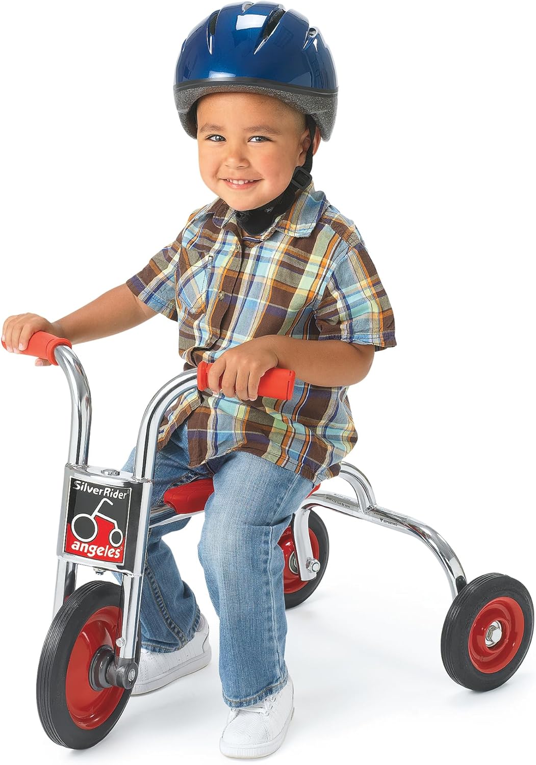 SILVERRIDER Toddler Trike, Kids Tricycle for Preschool, Daycare, Playground Kids Tricycles, Rubber Tires, Silver/Black, 12" Trike