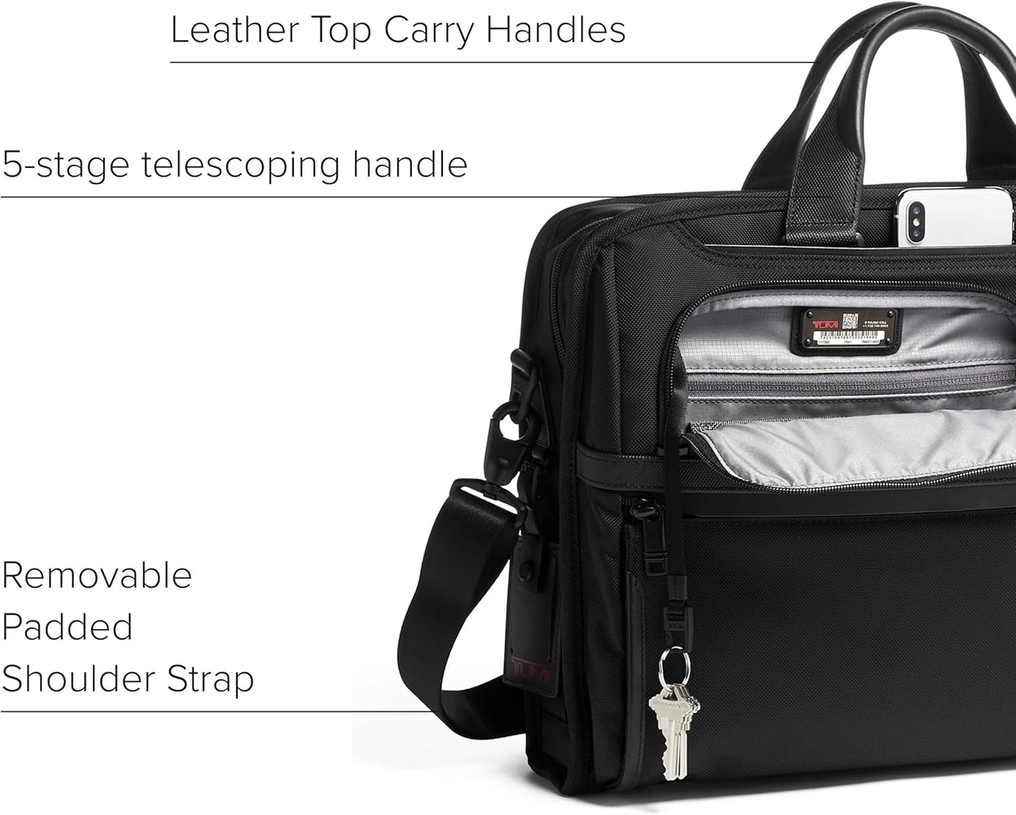 TUMI - Compact Large Screen Laptop Brief Bag - Professional Briefcase - Fits Up to 17" Laptops & Tablets - Black