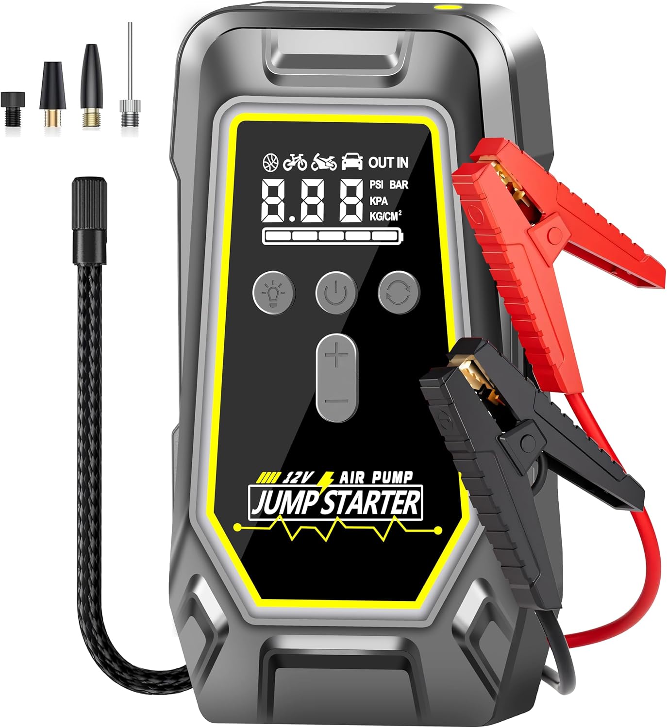 Tire Inflator Air Compressor - 3X Faster Inflation, 150PSI Air Pump for Car Tires with Digital Pressure Gauge, LED Light Cordless Pump for Car Starting, Motorcycle, Bicycle, Balls