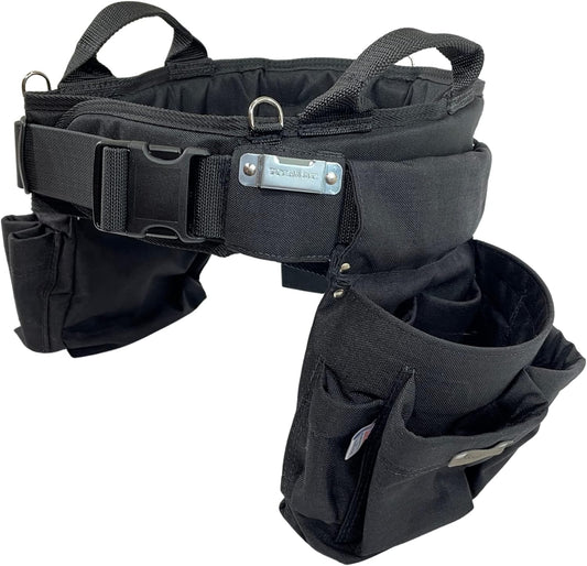 BOULDER BAG Professional Electrician's MAX Combo with Comfort Back Support Tool Belt, Quick Release Buckle, Heavy Duty Work Belt, Black, (Large 33-36 Inches), Made in USA