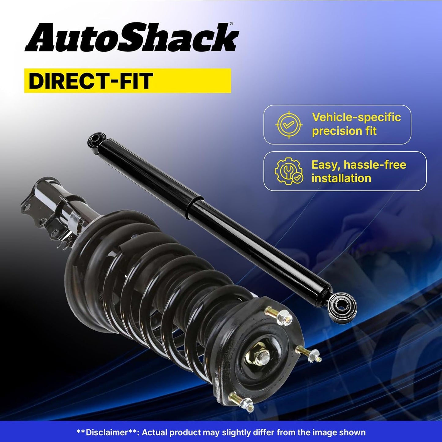 AutoShack Front Complete Strut & Coil Spring Assembly with Rear Shock Absorbers Set for 2009-2013 Ford F-150 3.5L 4.6L 5.0L 5.4L 4WD | Full-vehicle Suspension System Replacement Kit SUSPKG11001
