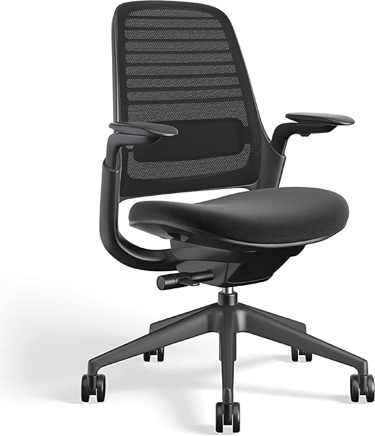 Steelcase Series 1 Office Chair - Ergonomic Work Chair with Wheels for Carpet - Helps Support Productivity - Weight-Activated Controls, Back Supports & Arm Support - Easy Assembly - Graphite