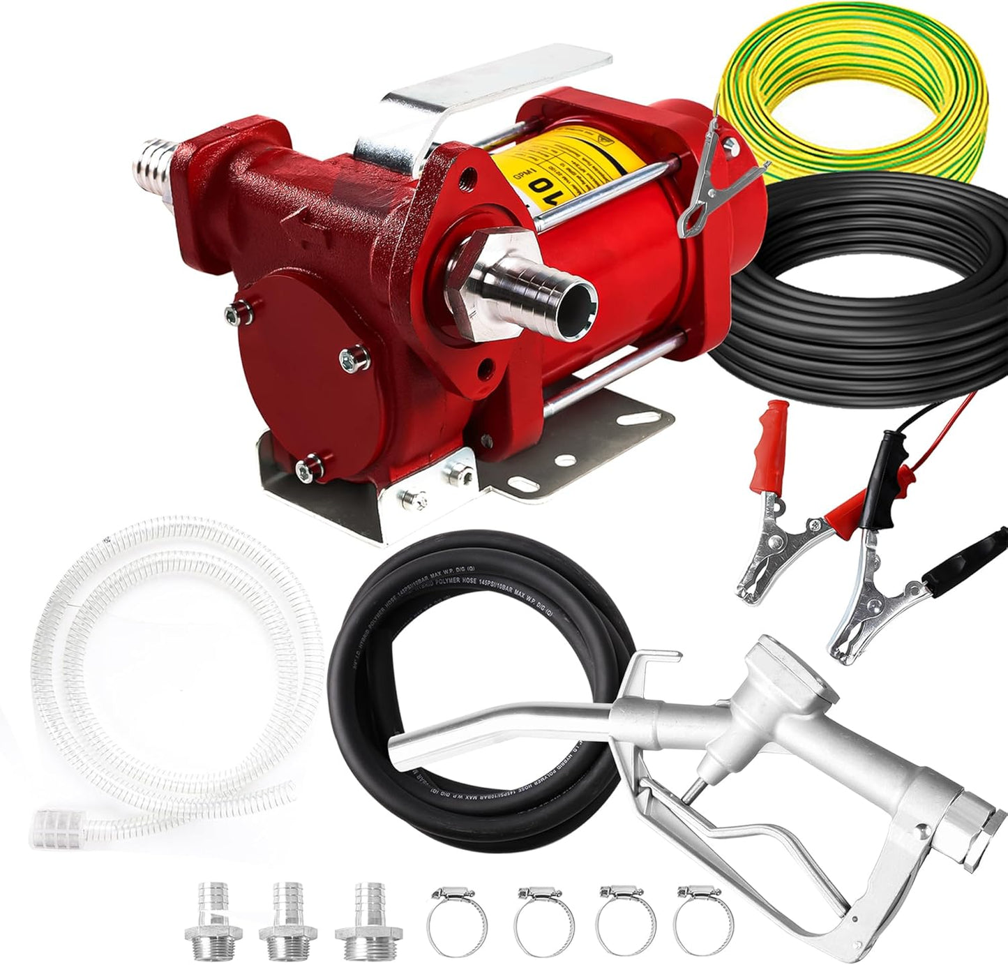 110V Automatic Gasoline Fuel Transfer Pump with Forward and Reverse Pumping, 2.3/3.7 GPM Portable Self-priming Fuel Oil Transfer Pump for Gasoline, Diesel, Kerosene, Biodiesel and More