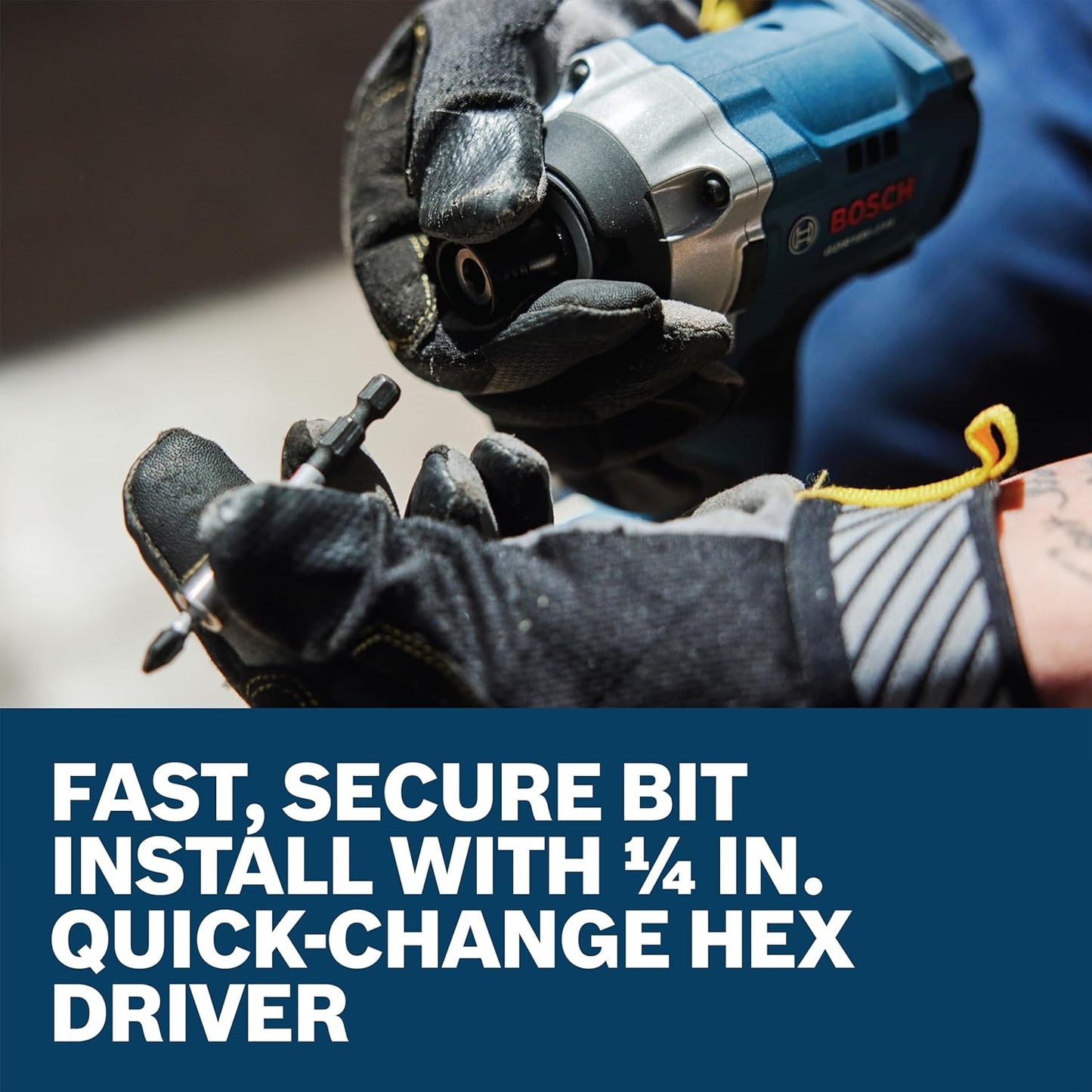 BOSCH GDR18V-215N 18V Brushless Impact Driver - 1,900 in-lbs Torque, 0-3,300 Impacts/Min, Compact Design,1/4 in Quick-Change Hex Drive (Bare Tool)
