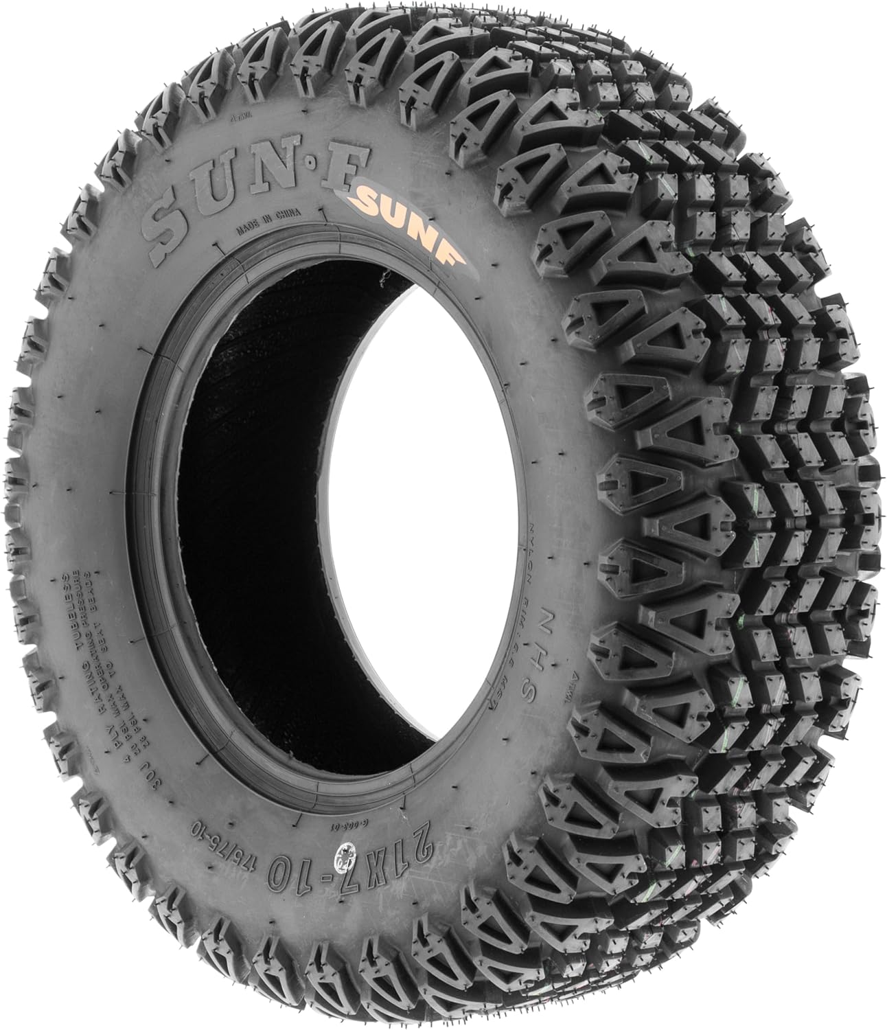 SUNF,SunF 21x7-10 UTV Tire 21x7x10 Gof Cart Lawn Mower 4 PR G003-PAIR of 2,black(LCF1|G003|210710||x2)