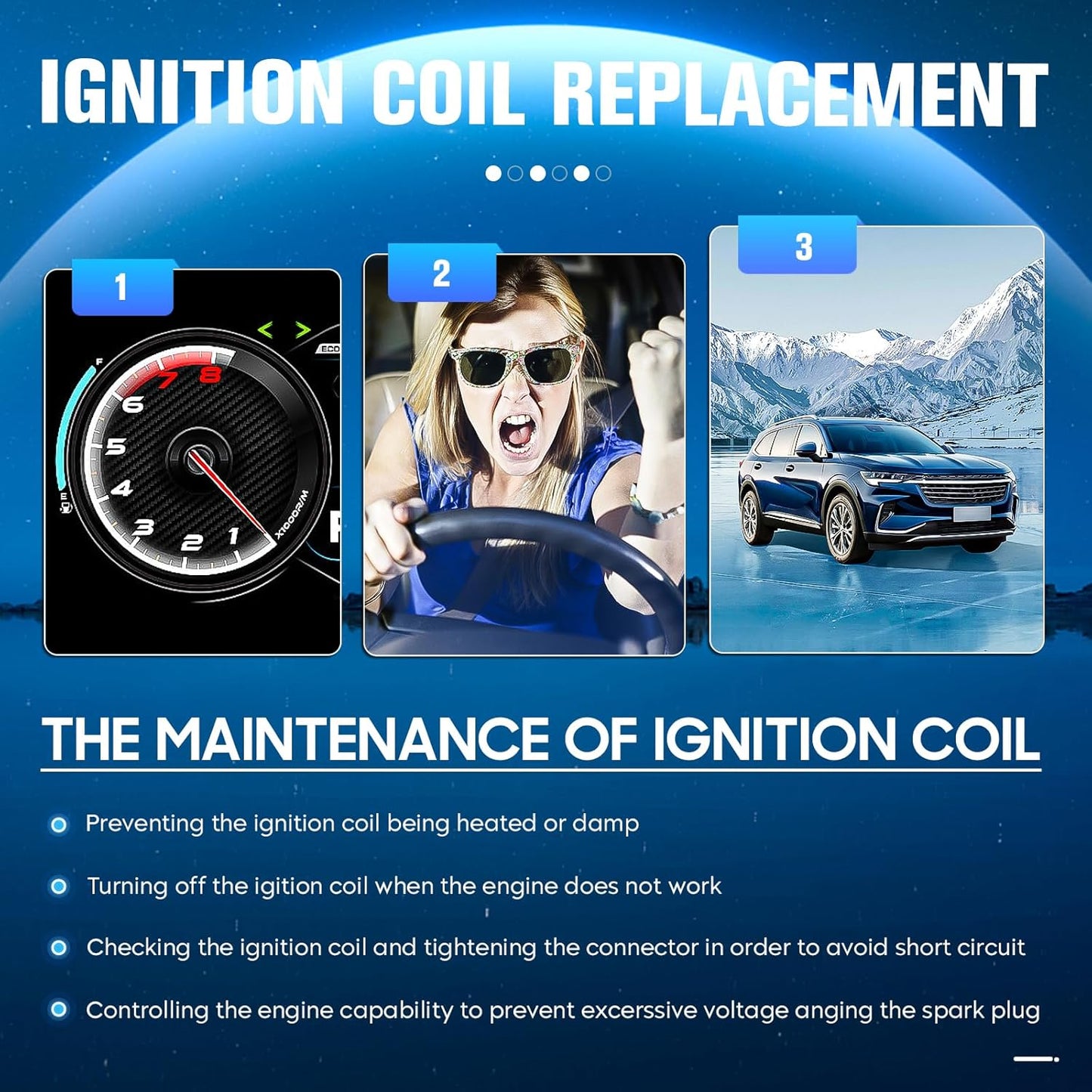 Set of 4 Ignition Coil Compatible with 2013-2016 Escape 2014-2016 Fiesta 2013-2014 Fusion 2014-2016 Transit Connect Replacement for UF674 1832313 26024066 C1830