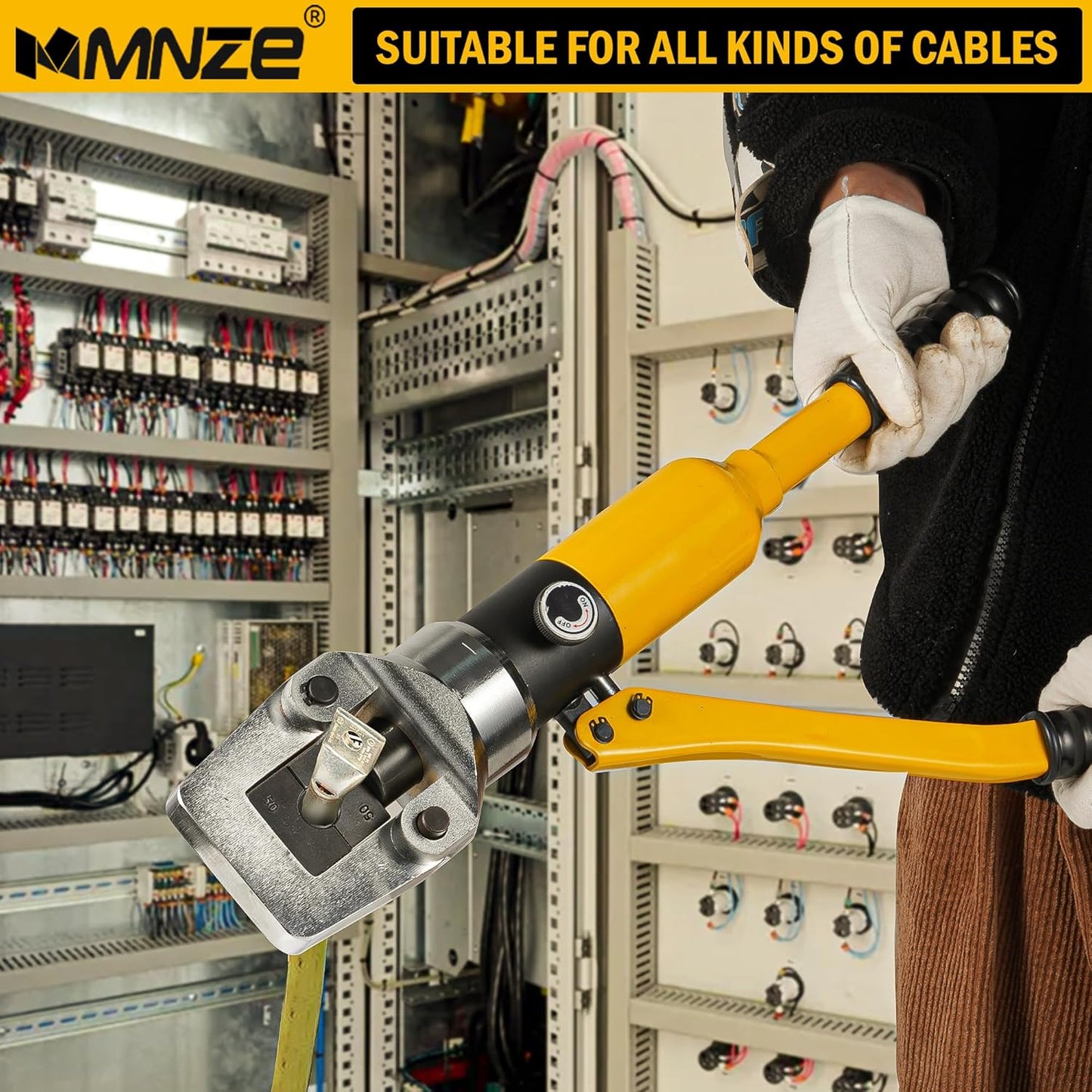 20 Ton Hydraulic Cable Lug Crimper Pliers 6 AWG to 1000 MCM Hand Operated Hydraulic Crimping Tool Kit Wire Terminal Lug Battery Crimping Crimper with 13 Dies