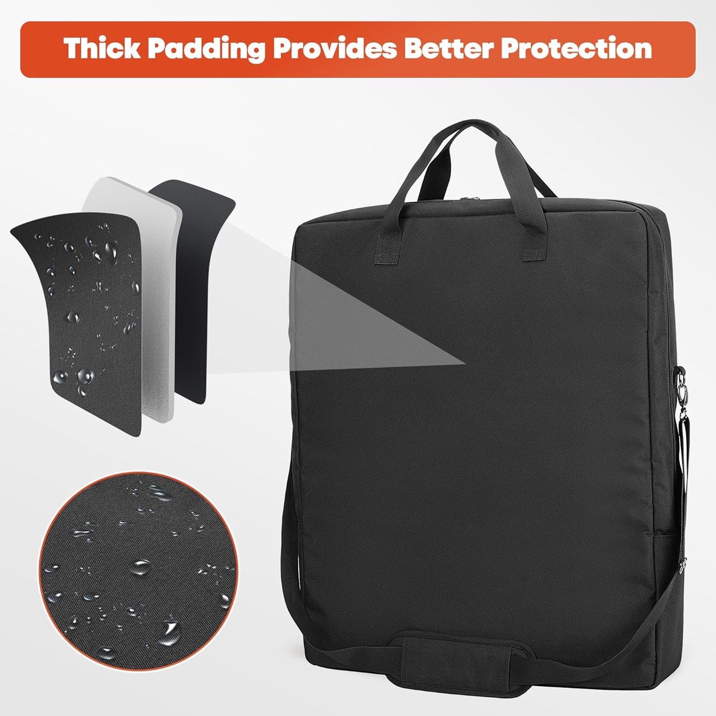 Solar Panel Storage Bag, Solar Panel Carrying Case Compatible with Anker SOLIX PS100 PS200, Solar Panel Carrier Protective Case for 2 Panels, Solar Panel Bag with Pockets & Handles, Bag Only