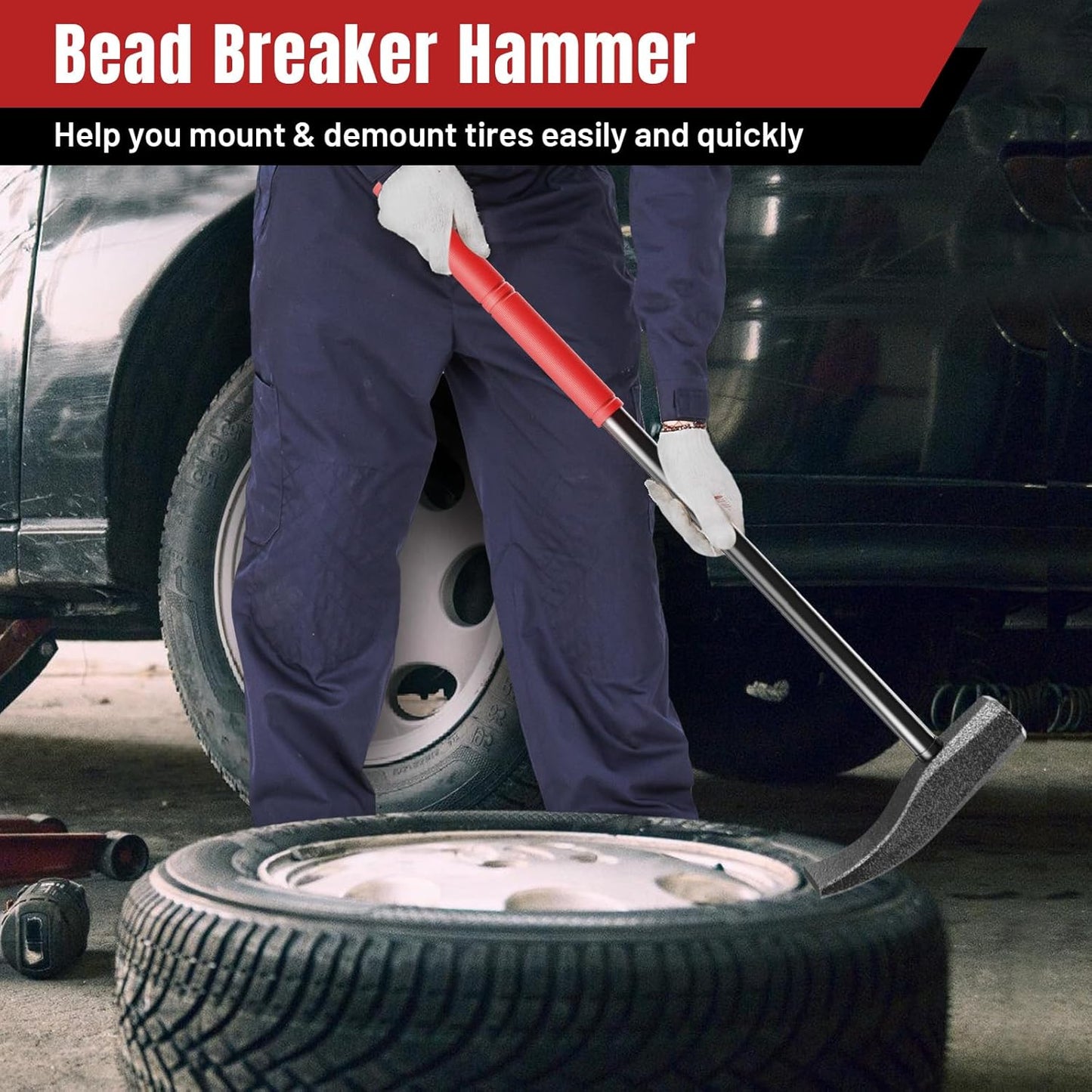 Tire Hammer, 35429 Tire Bead Breaker Tool for Tire Removal, Tire Tools for Changer Tires, Semi Truck Tire Changing Tools For Passenger Car Truck Bus ATV UTV Farm Tractor Aircraft Tires