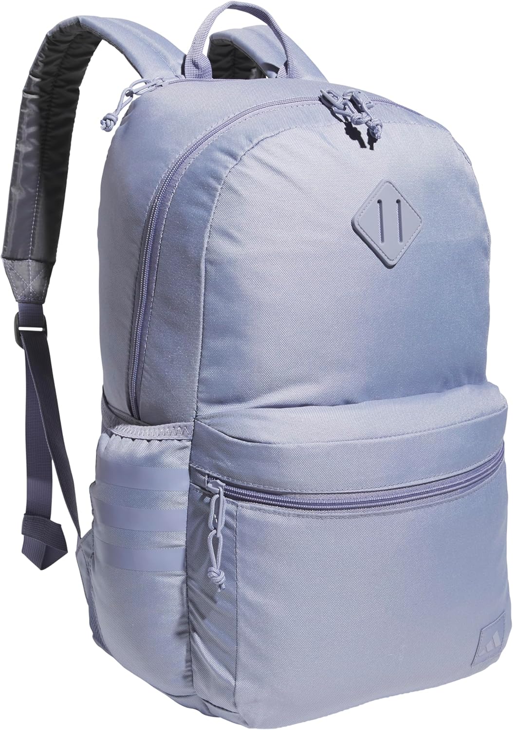 adidas 3-Stripe Classic Backpack for Men and Women, Bag with Laptop Sleeve, Woodland Floral Chalk White/Wonder Orchid Purple/5.0, One Size