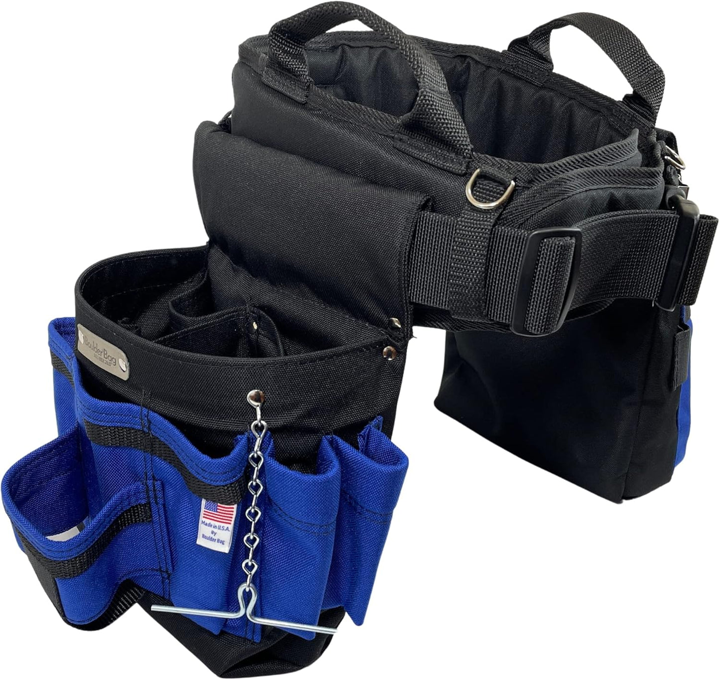 BOULDER BAG Ultimate Electrician's MAX Combo with Comfort Back Support Tool Belt, Quick Release Buckle, Heavy Duty Tool Belt, Tan (Medium 28-32 Inch Waist), Made in USA
