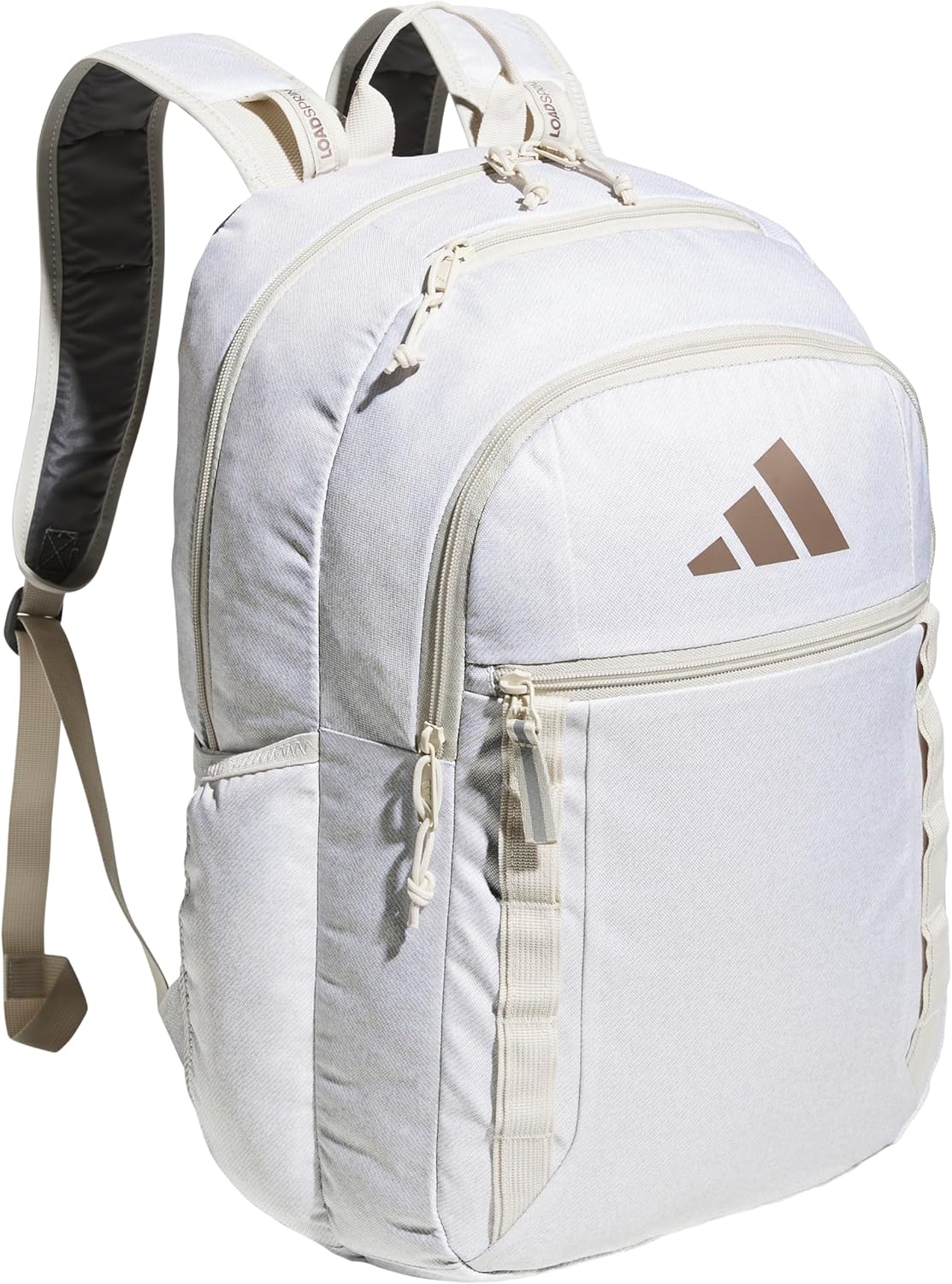 adidas Excel Backpack for Men & Women – Durable Large Athletic Laptop Bag, 7.0/Twill Grey/Grey/Rose Gold, OSFA