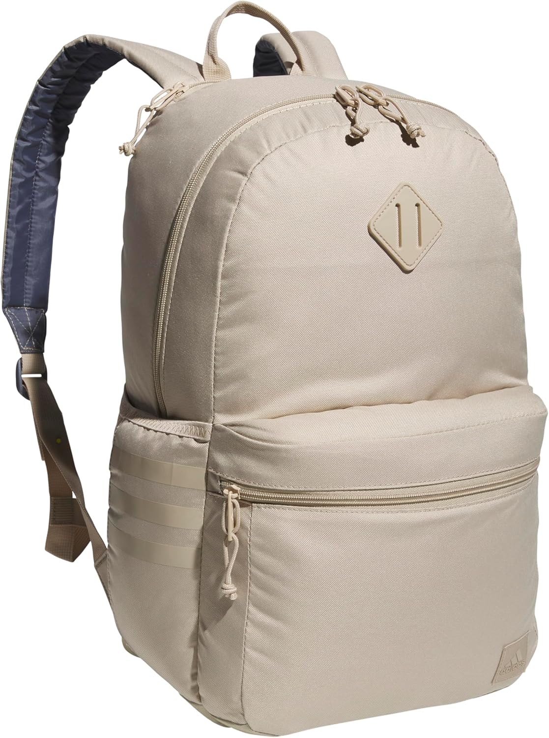 adidas 3-Stripe Classic Backpack for Men and Women, Bag with Laptop Sleeve, Woodland Floral Chalk White/Wonder Orchid Purple/5.0, One Size