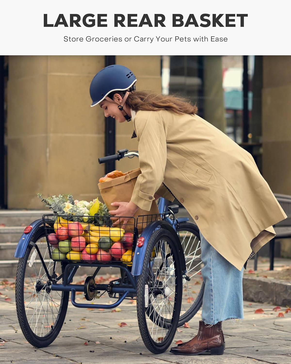 Viribus Electric Tricycle for Adults, 24 26 inch Electric Trike 250W(Peak 500W) with 468Wh Removable Battery, Lock, Motorized Adult Tricycle, 3 Wheel Electric Bike for Seniors, E Trikes 330 lb.