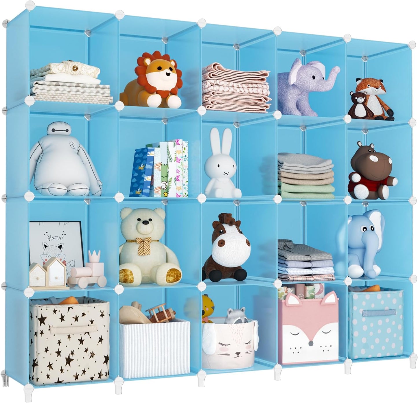 6-Cube Storage Organizer, Closet Organizer Storage Cabinet Shelf Bookcase Bookshelf with Metal Hammer, Storage Cubes Organizer Cabinet for Kids, Closet, Bedroom, Bathroom(11.8x11.8x11.8 inch)Black