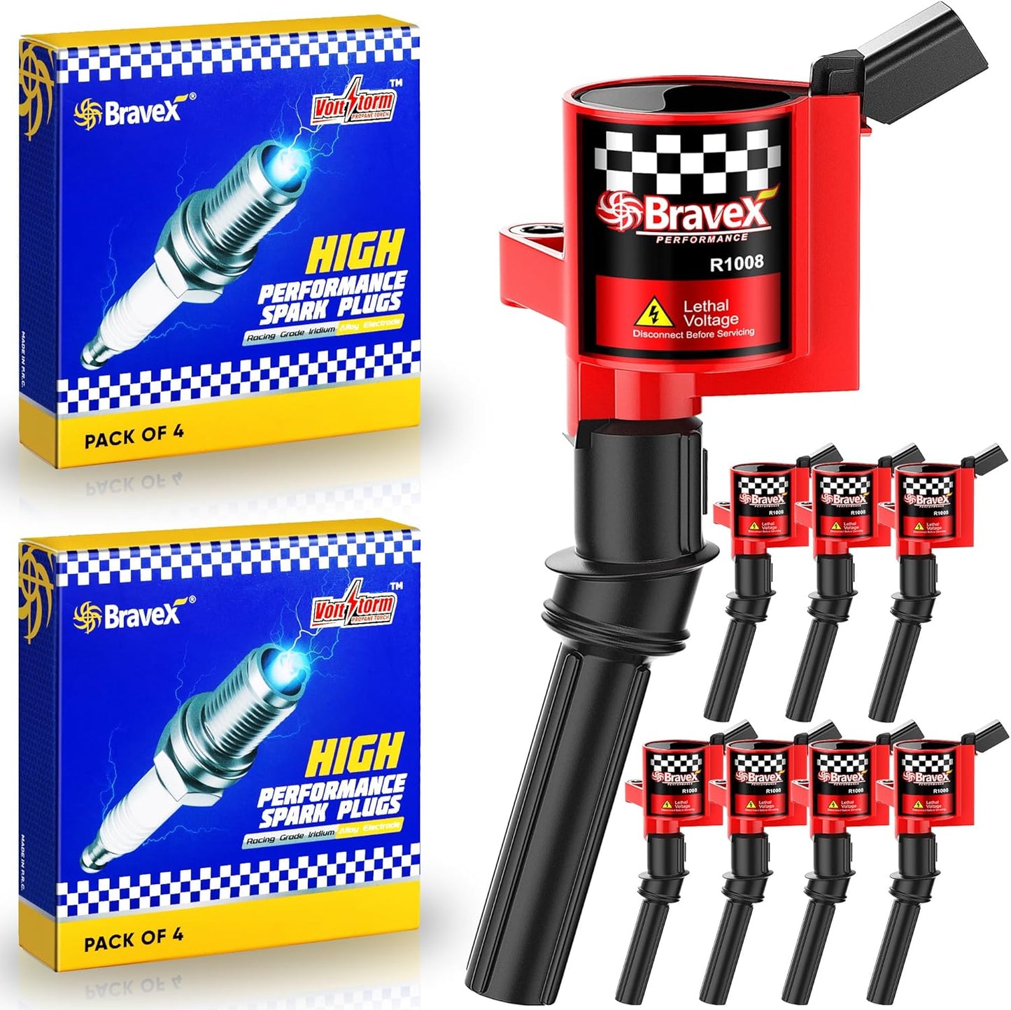 Super High Energy Ignition Coils for Ford F-150 F-250 F-350 4.6L 5.4L V8 DG508 DG457 DG472 DG491 Crown Victoria Expedition Mustang Lincoln Mercury Set of 8 (15% More Energy)