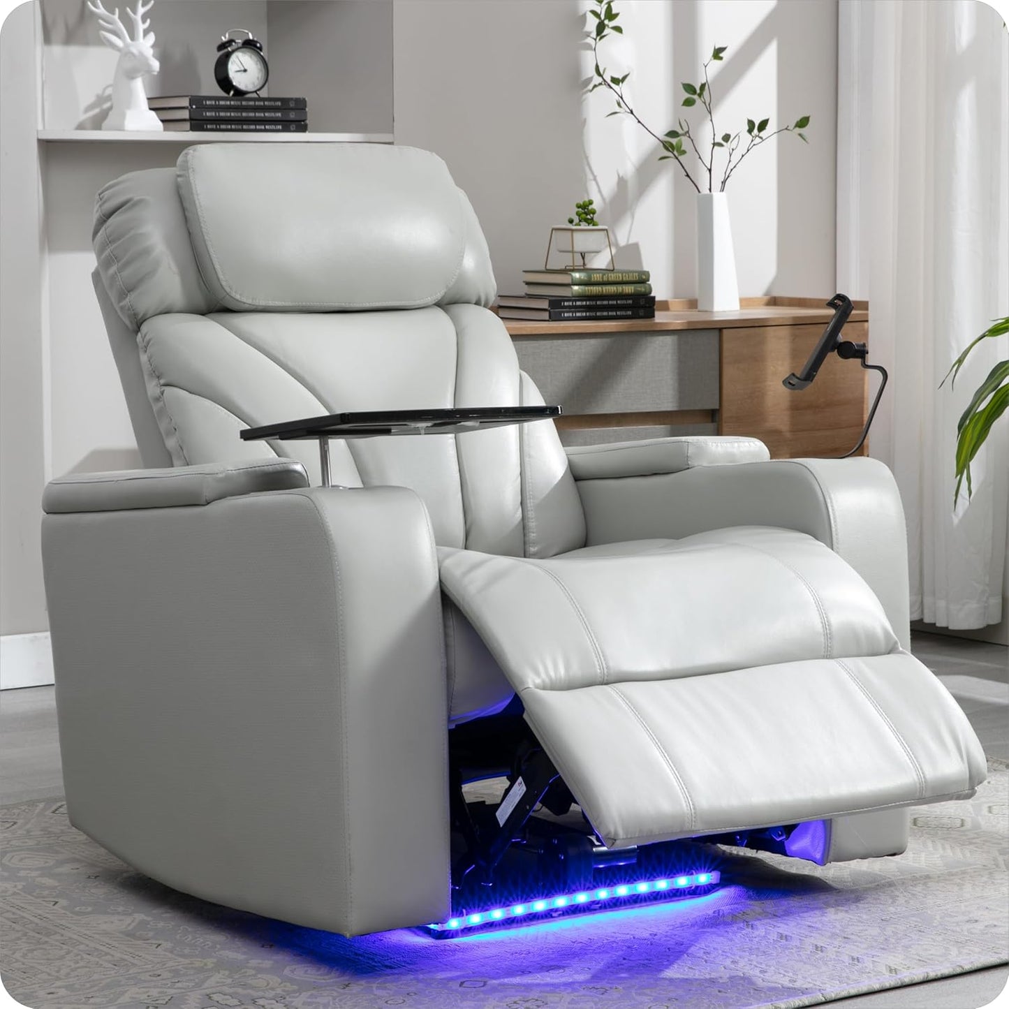 Wall Hugger Power Recliner Chair, Zero Wall Electric Recliner Chairs with USB Port, Space Saving Large Recliner for Living Room, RV, Home Theater