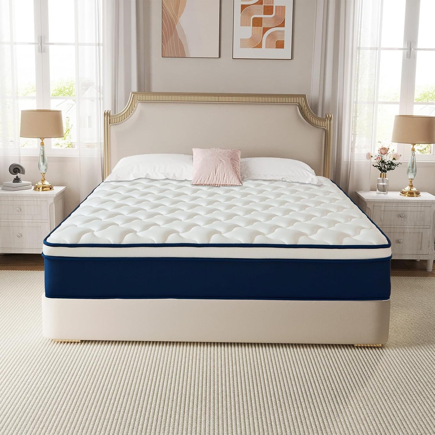 12 Inch Hybrid Queen Mattress in a Box - Gel Memory Foam & Pocket Springs for Back Pain Relief, Soft & Plush Fiberglass-Free Bed, CertiPUR-US Certified, 60x80 Inches
