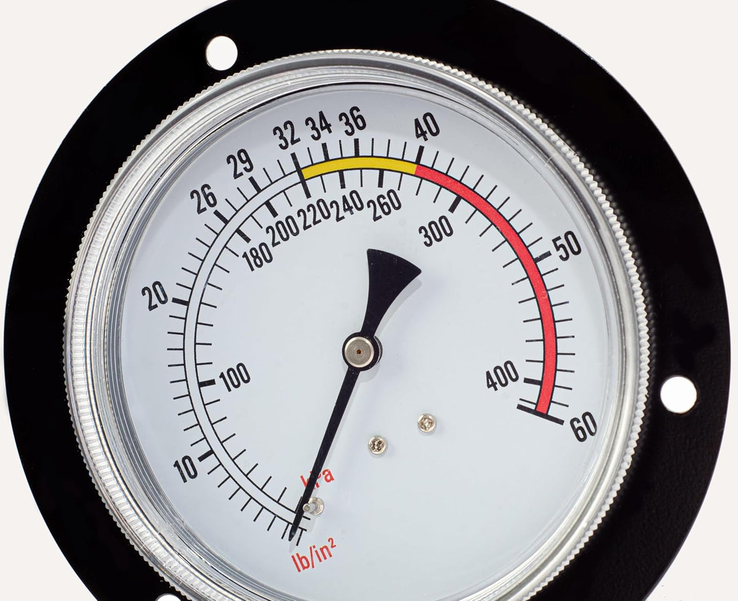 Air Dial Gauge for Coats® Tire Changers Machines, Air Pressure Range from 0-60 PSI, Flange Mount with Plastic retainers, Dial with a Range of Most Common tire Pressure. 8107985, 107985.