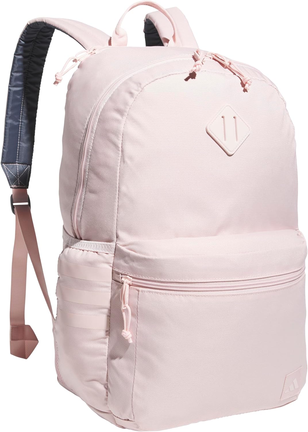 adidas 3-Stripe Classic Backpack for Men and Women, Bag with Laptop Sleeve, Woodland Floral Chalk White/Wonder Orchid Purple/5.0, One Size