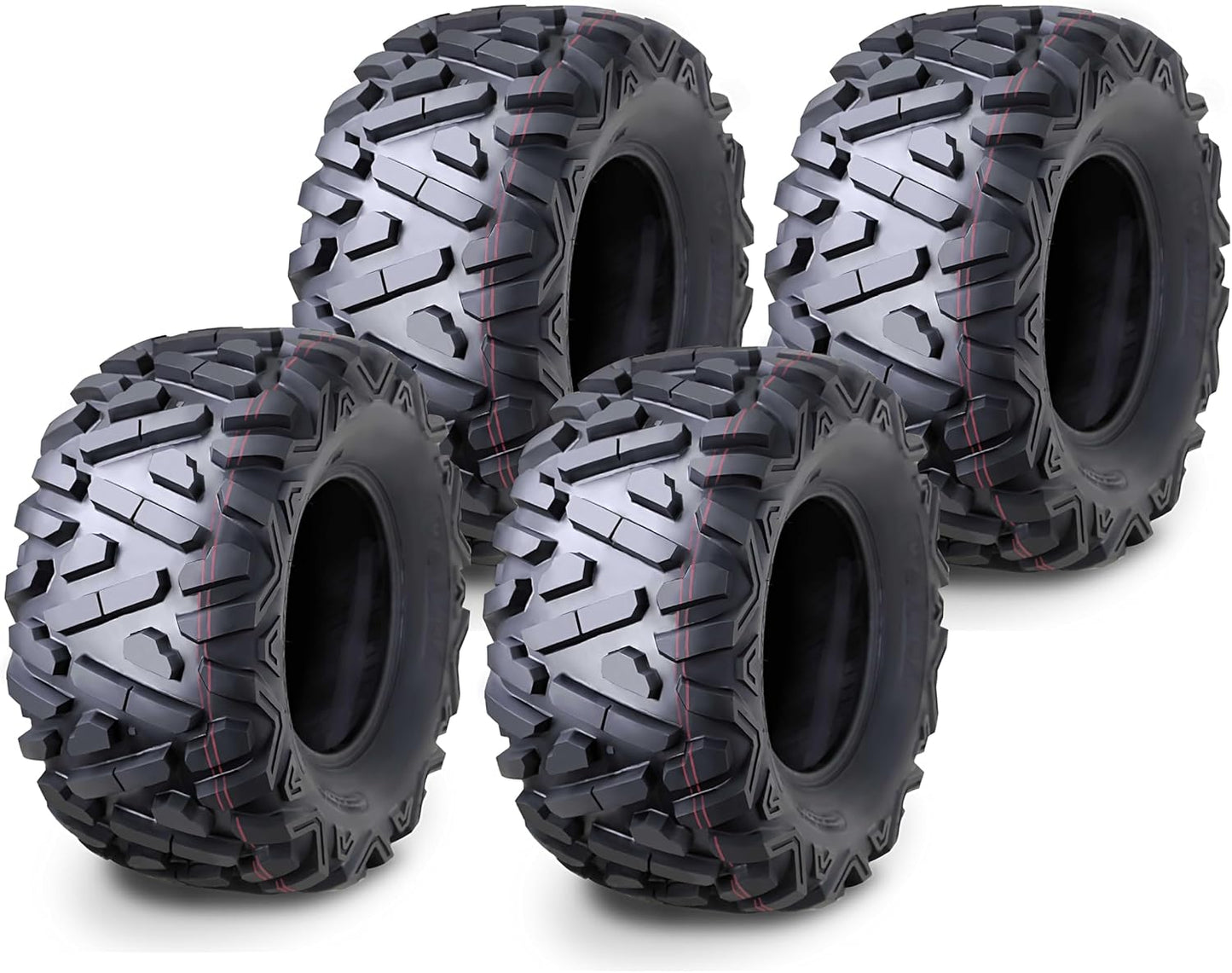 WANDA Set 4 UTV ATV Tires 24x9-10 & 24x11-10 Bighorn Style 6PR...