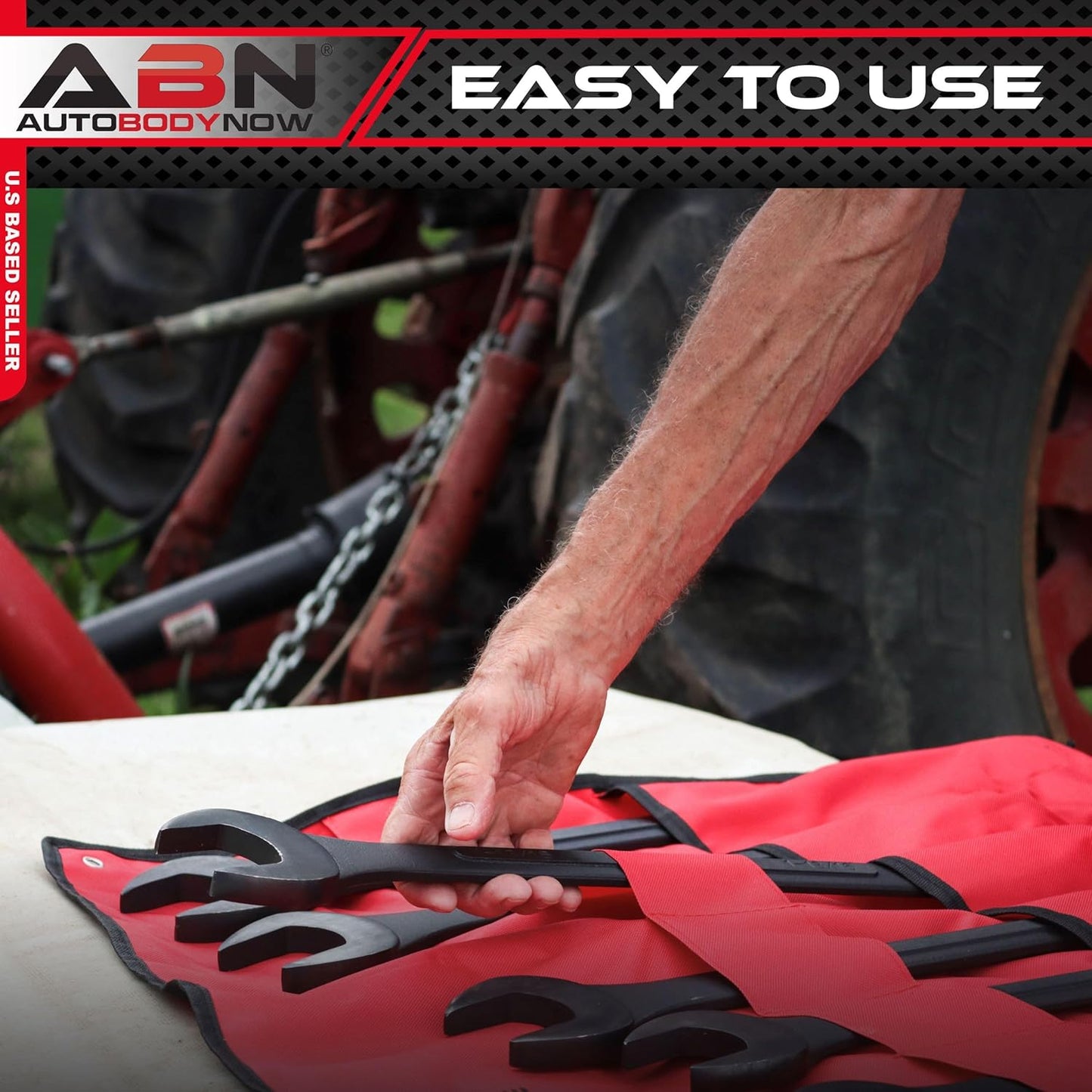 ABN Large Combination Wrench Set SAE 1-5/16 to 2in - Standard 10 Piece Jumbo Open End Wrench Set