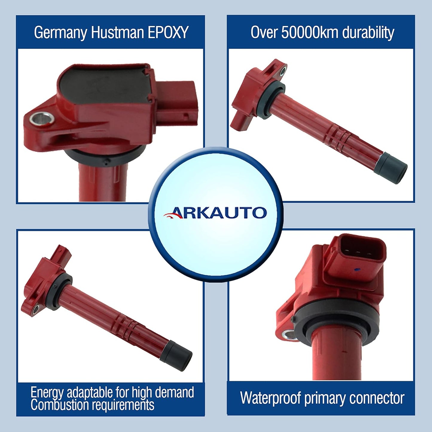 4PCS ARKAUTO HIGH ENERGY IGNITION COIL ARK-IG311 UF311 30520RAA007 30520PNA007 30520-RAA-007 30520-RRA-007 30520-PNA-007 FOR HONDA CIVIC S2000 ACCORD CR-V ELEMENT ACURA RSX 2.0 2.2 2.4 L4 K20 K24