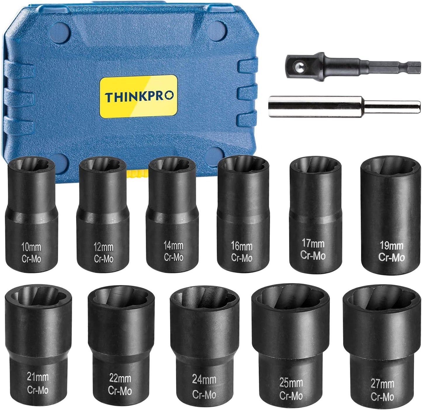 Bolt Extractor Set,17 Piece Wheel Lock Removal Kit,Lug Nut Extractor Set 1/2 Inch Drive,Lug Nut Remover for Removing Damaged, Frozen, Rusted, Rounded-Off Bolts, Nuts & Screws